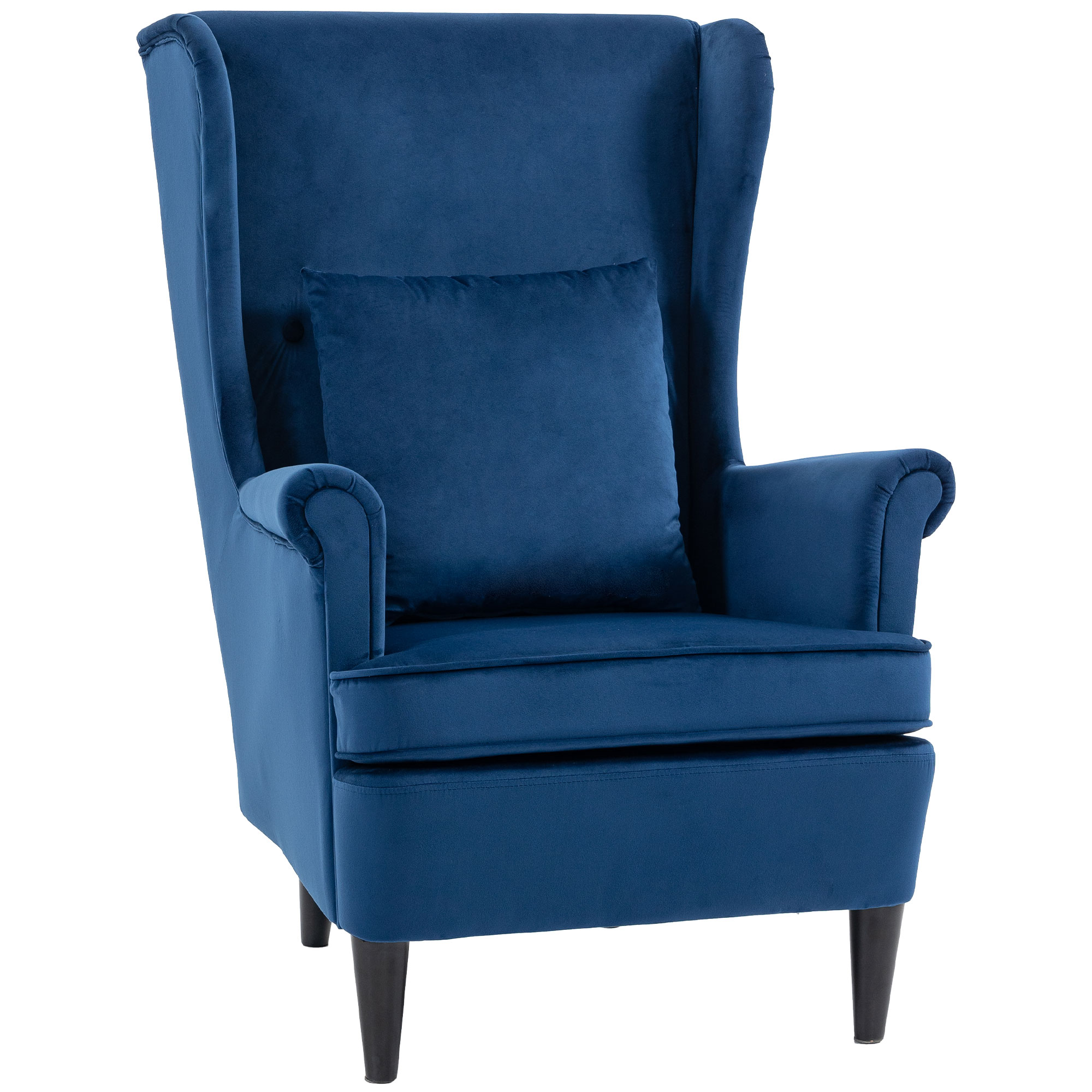 Dalmont Velvet Reading Armchair - Blue - Life Essentials