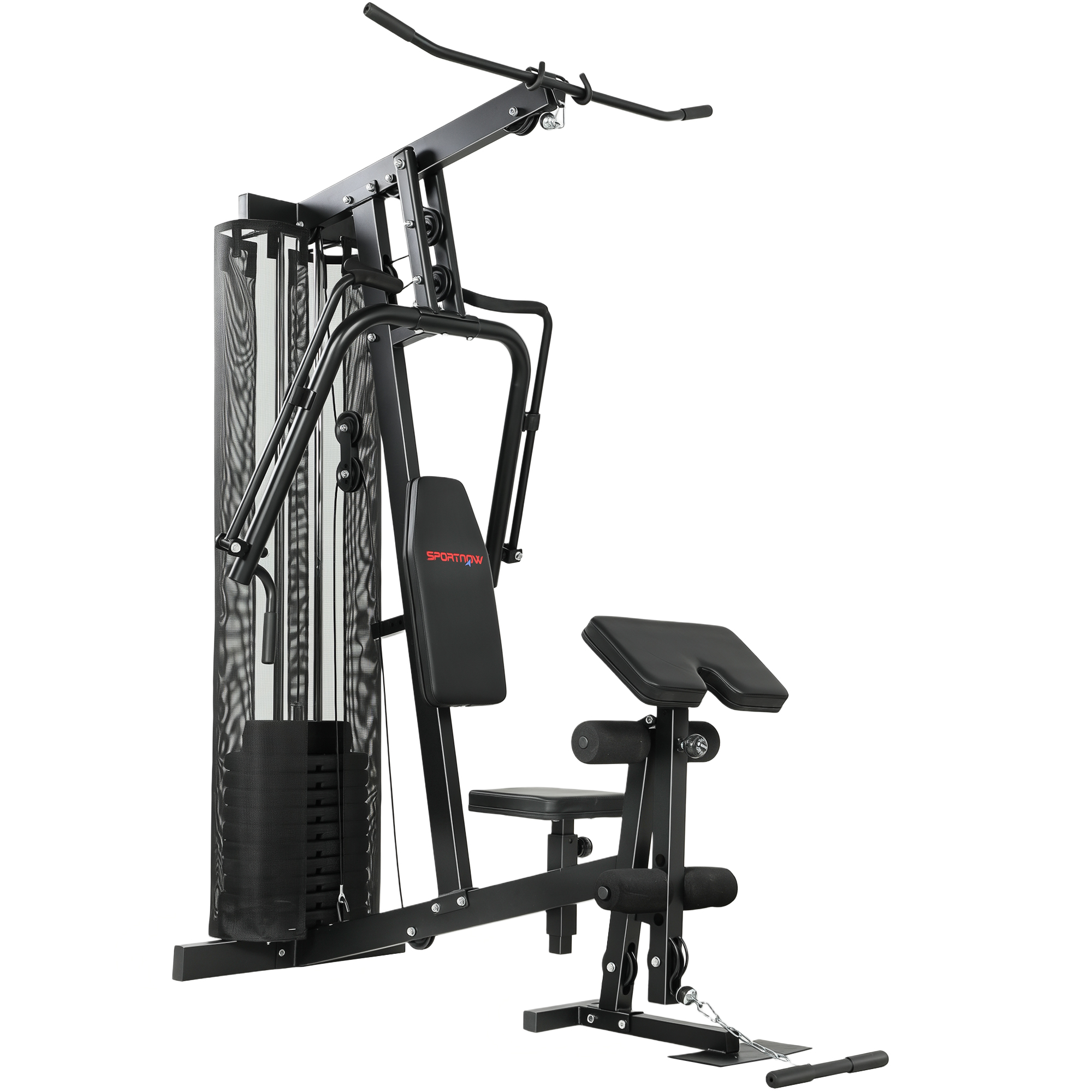 Velion Black Steel Multi Gym Machine with 45kg Weight Stack - 100cm - Life Essentials