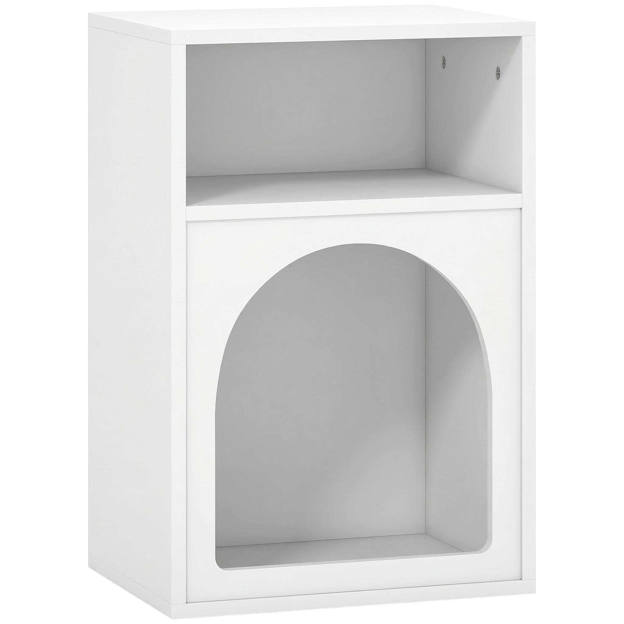 Dalmere White Bedside Table - 40cm - Life Essentials