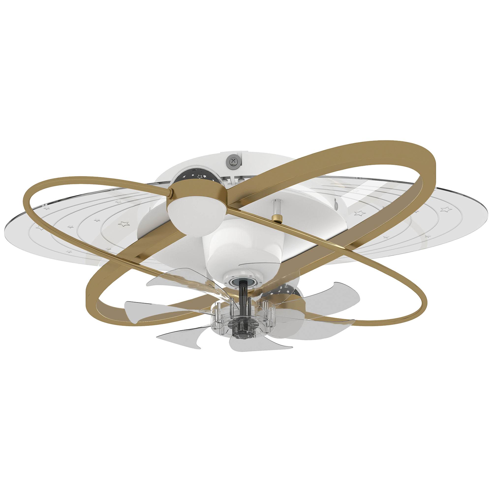 Harwood Gold Tone Steel Fan with Light - 57cm - Life Essentials