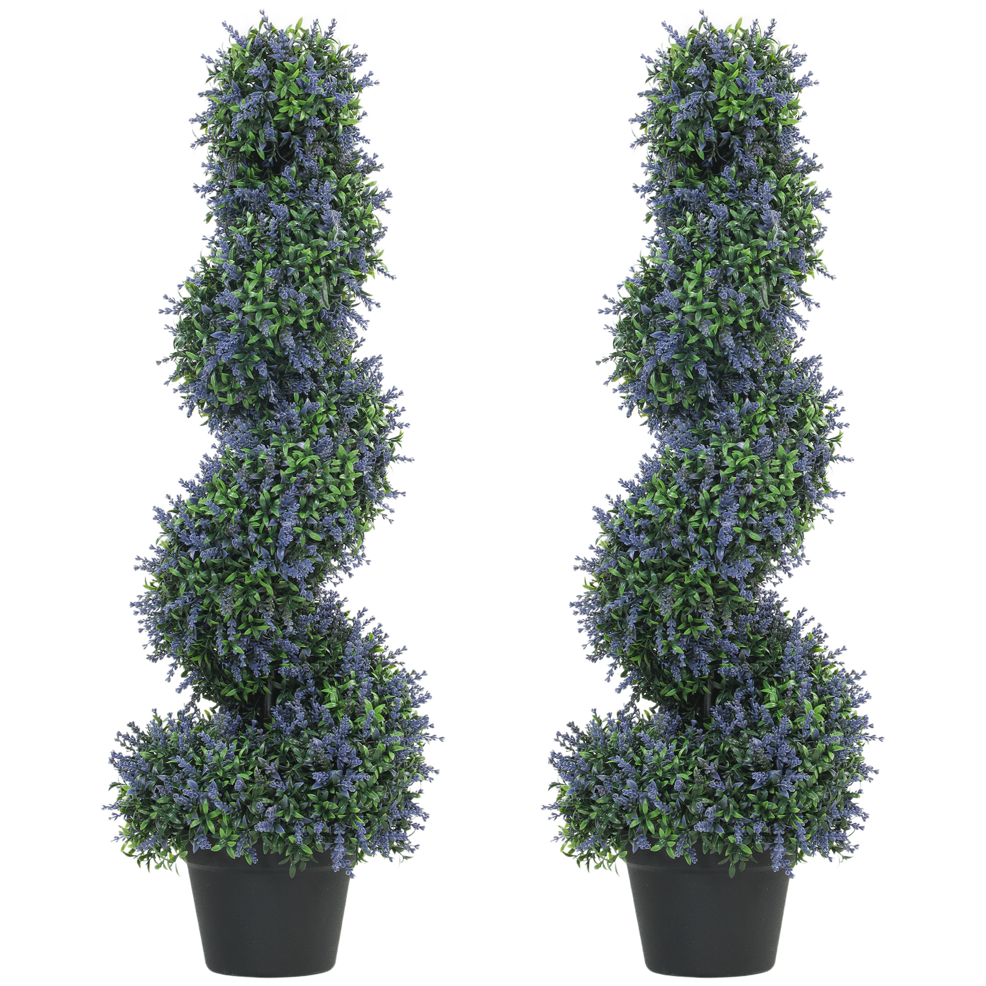 Ivyier Purple Metal Spiral Artificial Plant Set of 2 - 90cm - Life Essentials