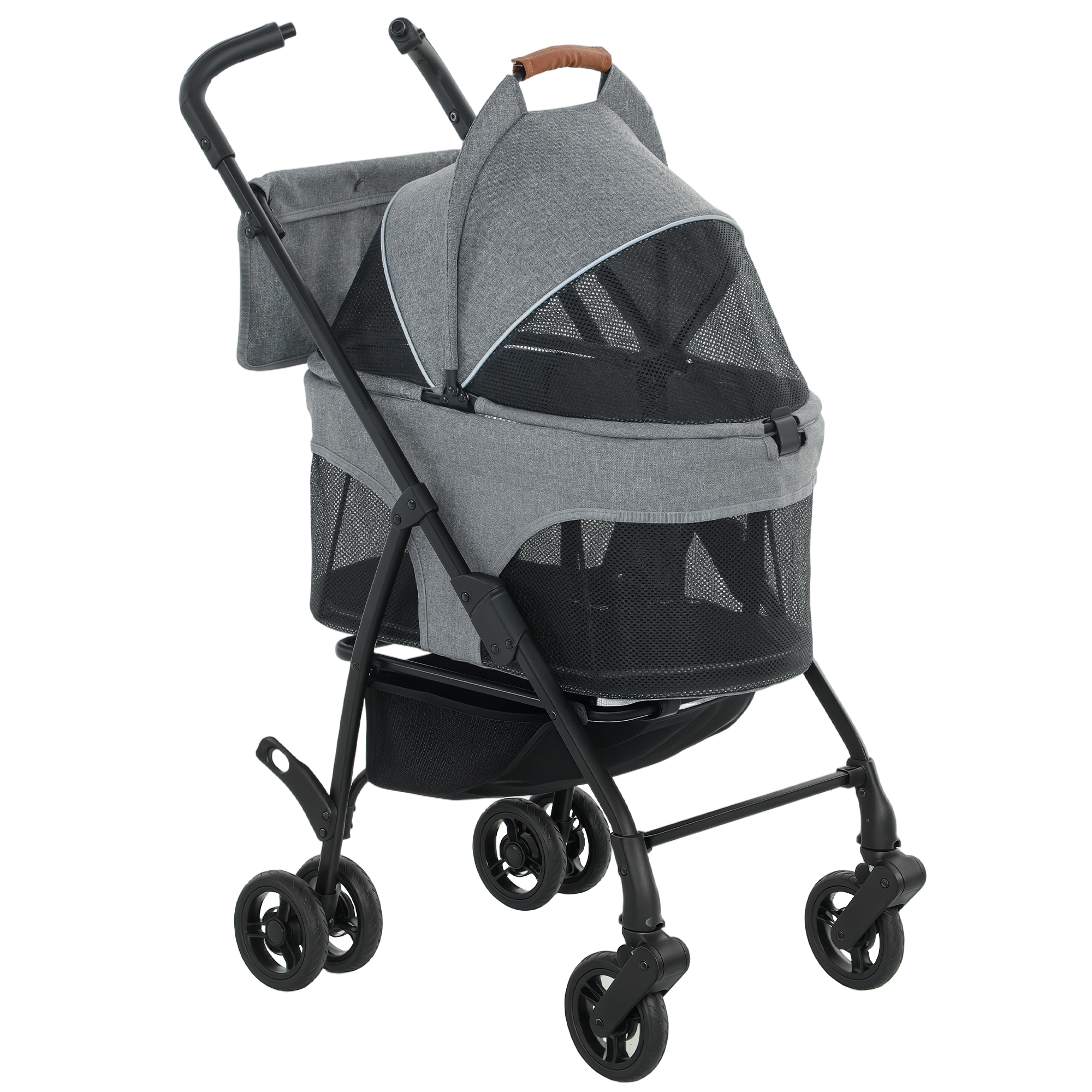 Kenant Grey Metal Pet Stroller - 47cm - Life Essentials