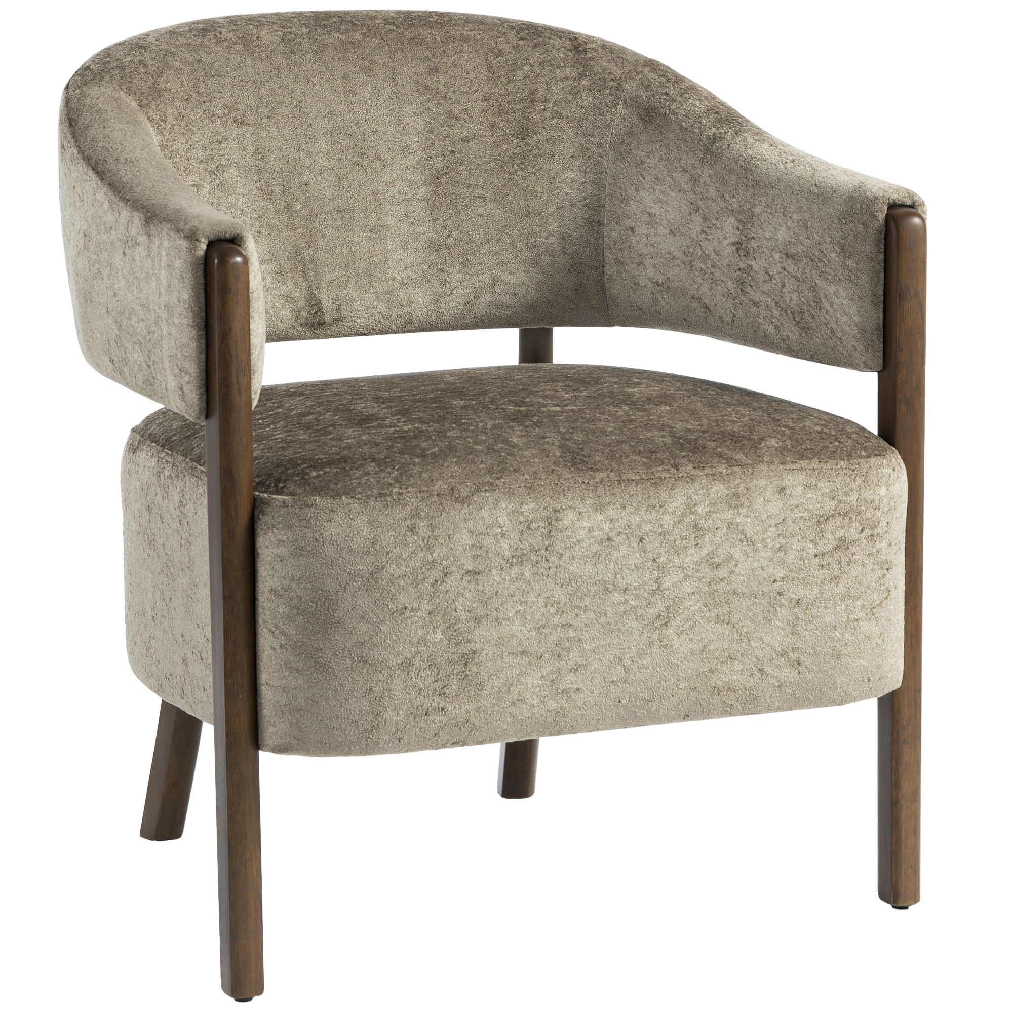 Cheshaw Velvet Armchair - Cream White - Life Essentials