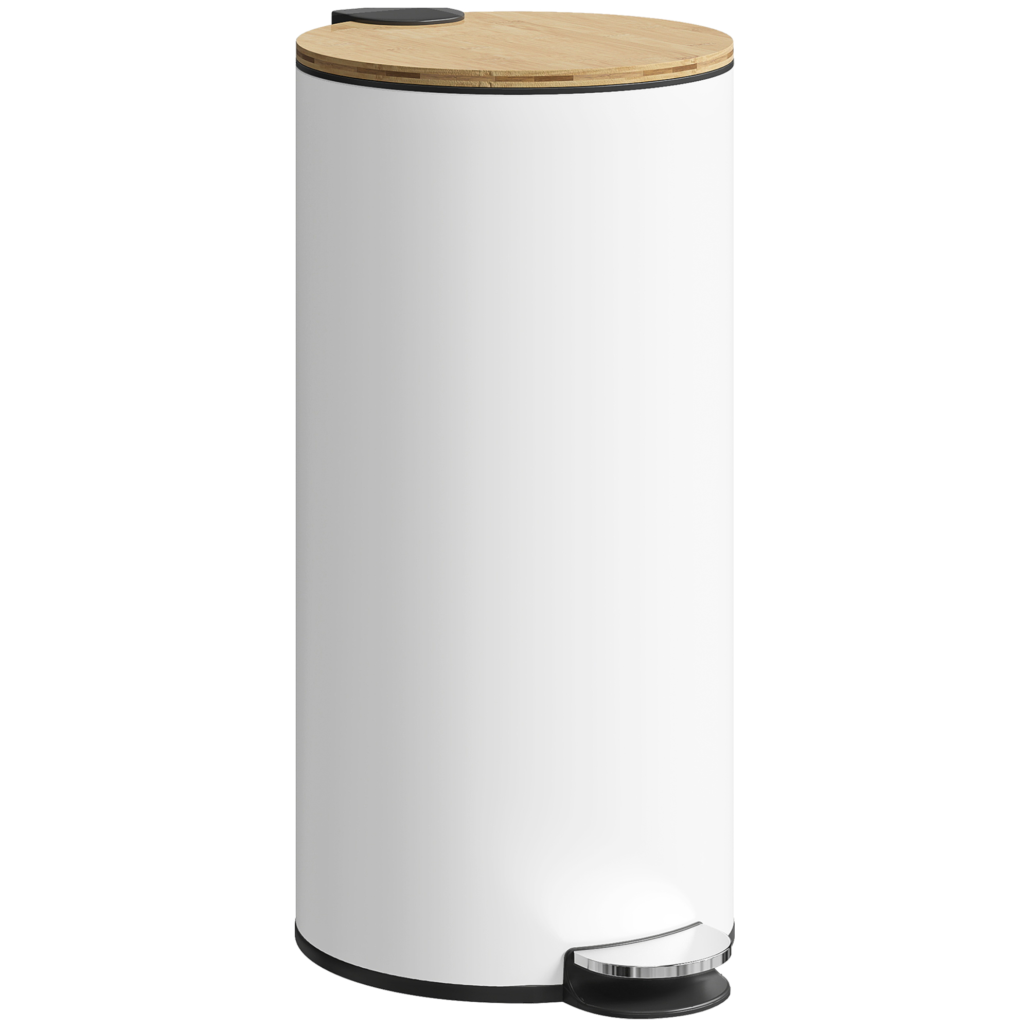Chewick White Metal Pedal Rubbish Bin - 30cm - Life Essentials