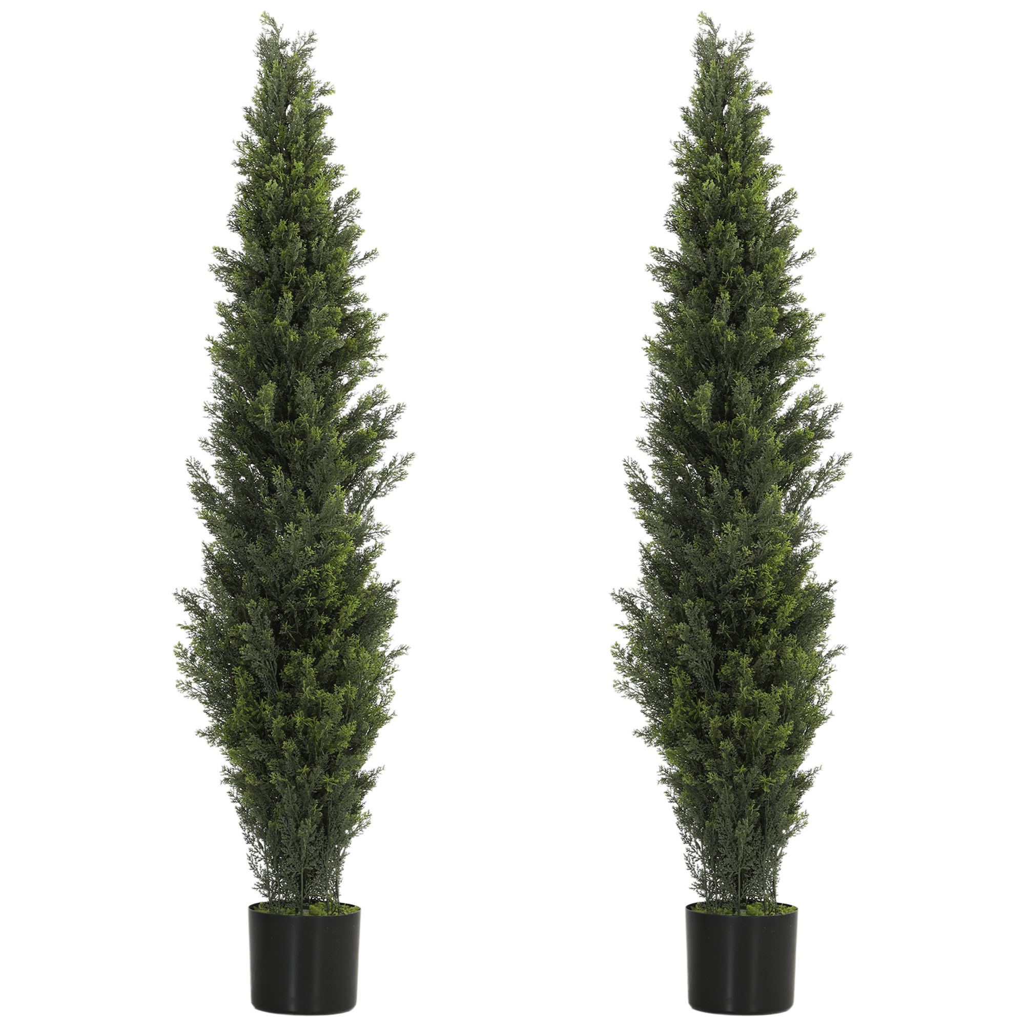 Kenix Green Steel Cypress Artificial Plant Set of 2 - 150cm - Life Essentials