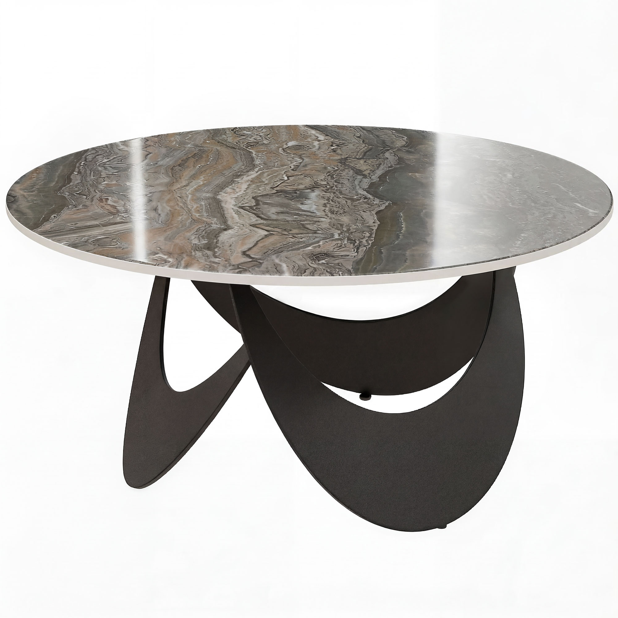 Brodene Brown Metal Coffee Table - 80cm - Life Essentials