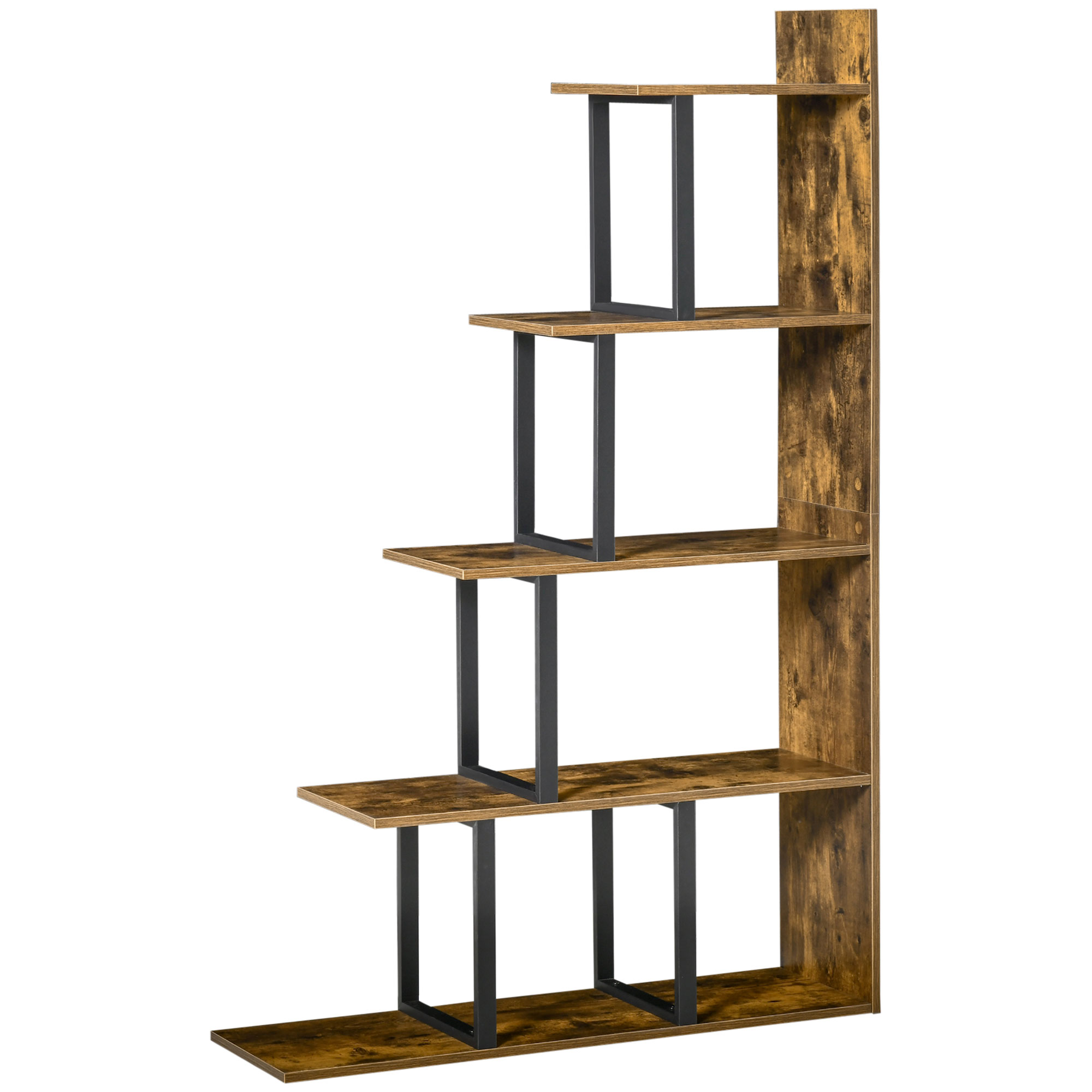 Brohall Rustic Brown Particle Board 5 Tier Bookcase - 30cm - Life Essentials