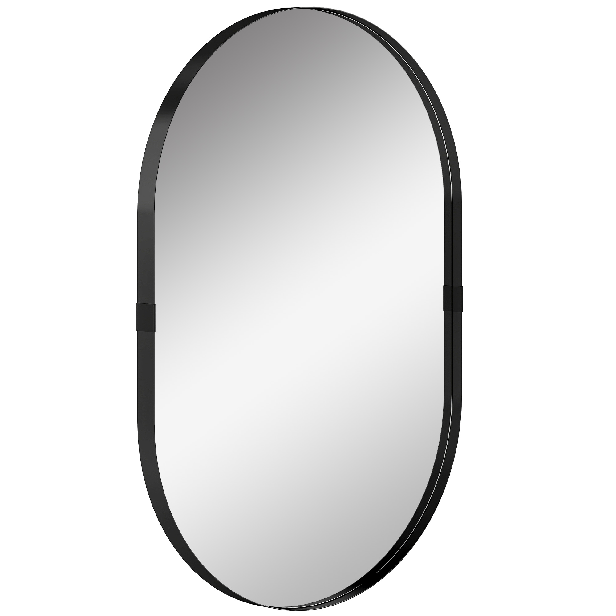 Dalbury Black Wall Mirror Oval - 60cm - Life Essentials
