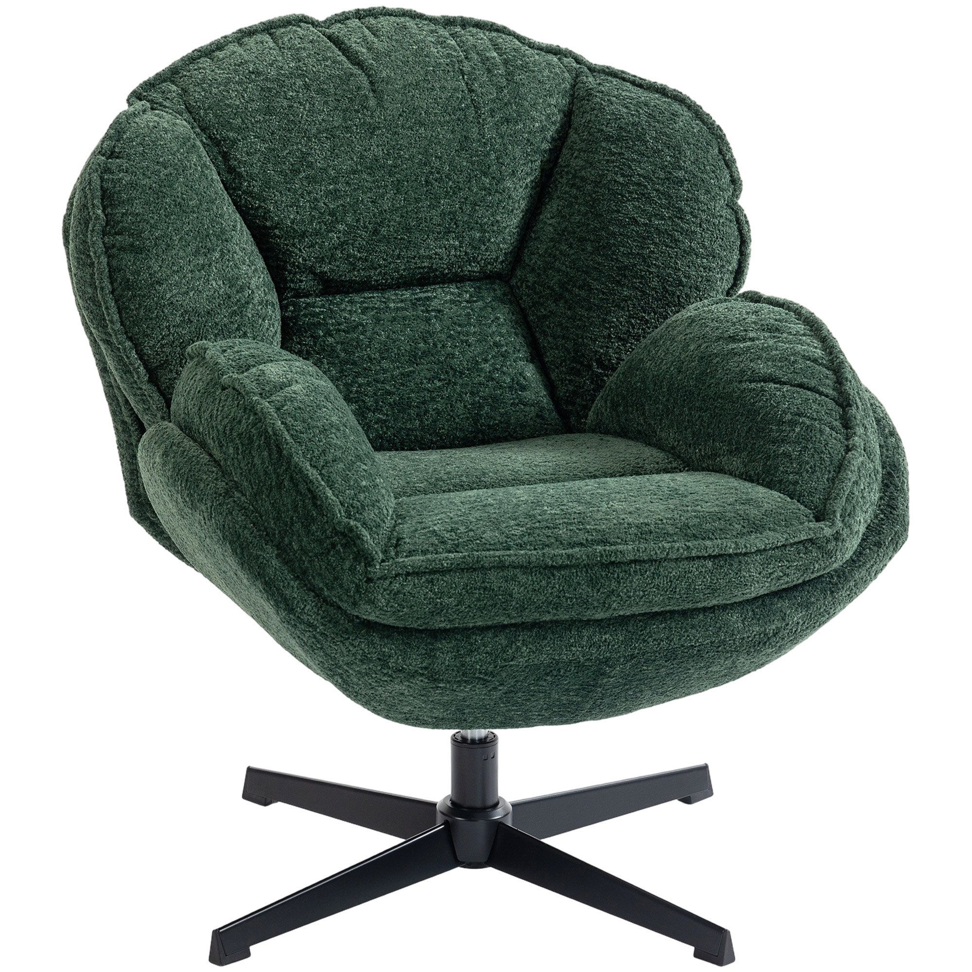 Stathor Velvet Swivel Chair - Dark Green - Life Essentials