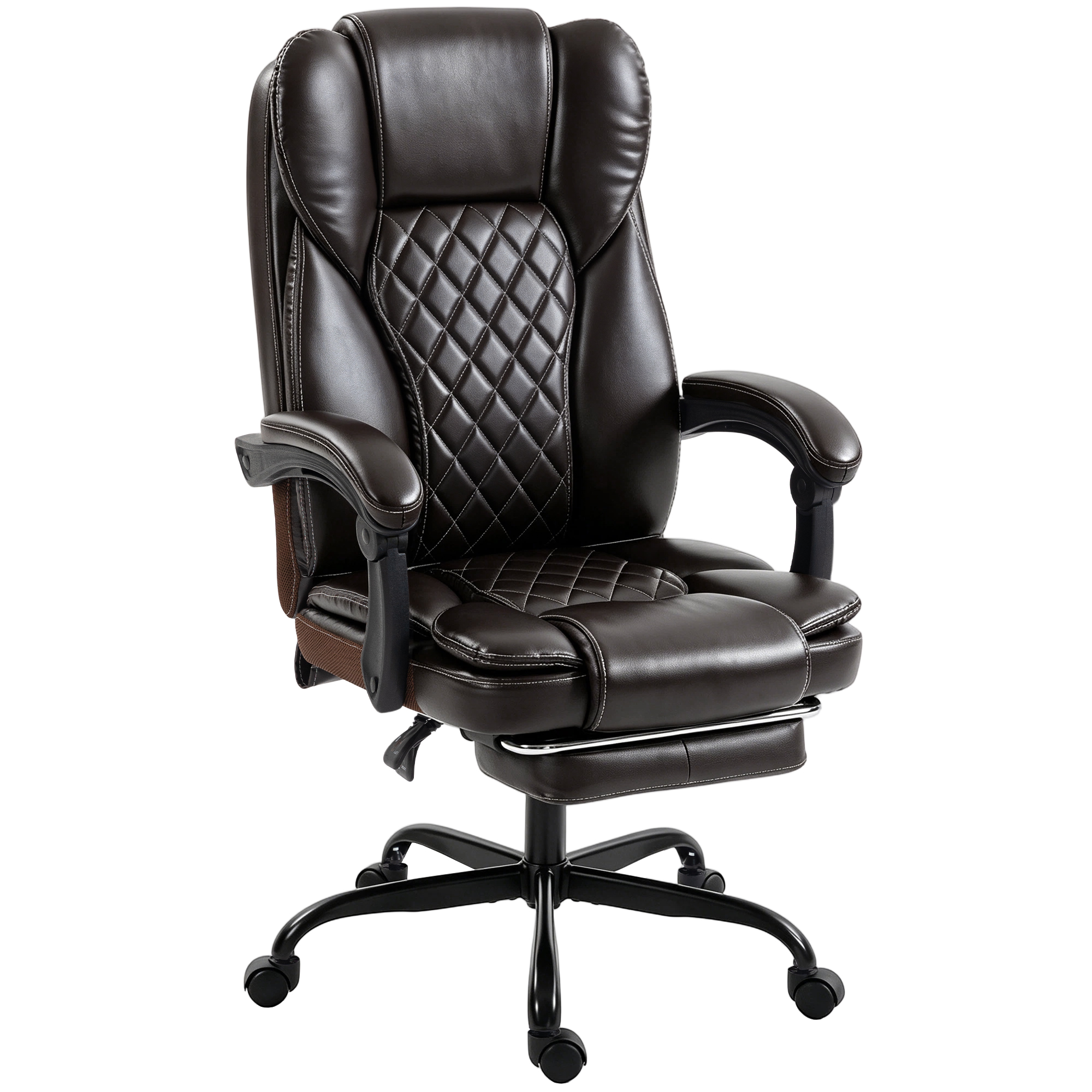 Dalwick Brown Steel Reclining Office Chair - 62cm - Life Essentials