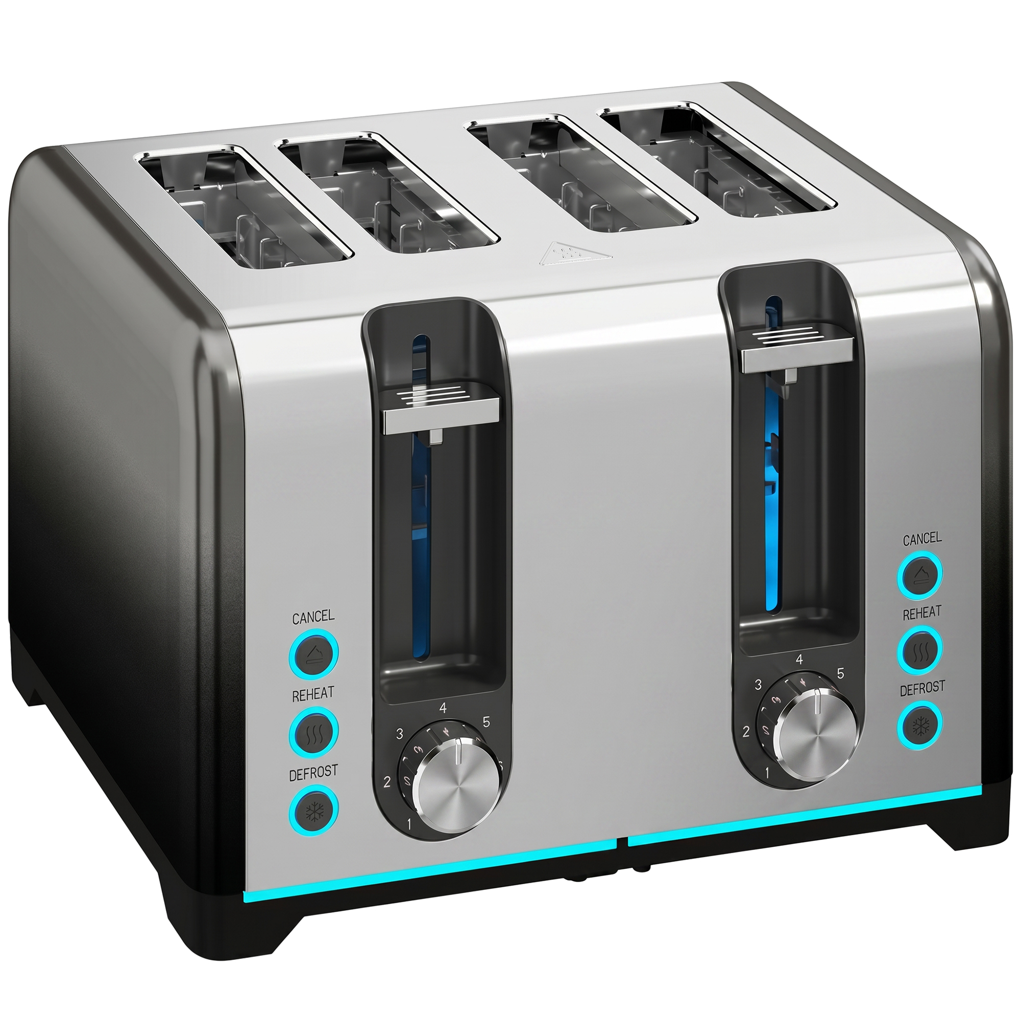 COLWALL 4 Slice Toaster with 7 Browning Levels, Reheat, Defrost and Cancel Functions - Black - Life Essentials