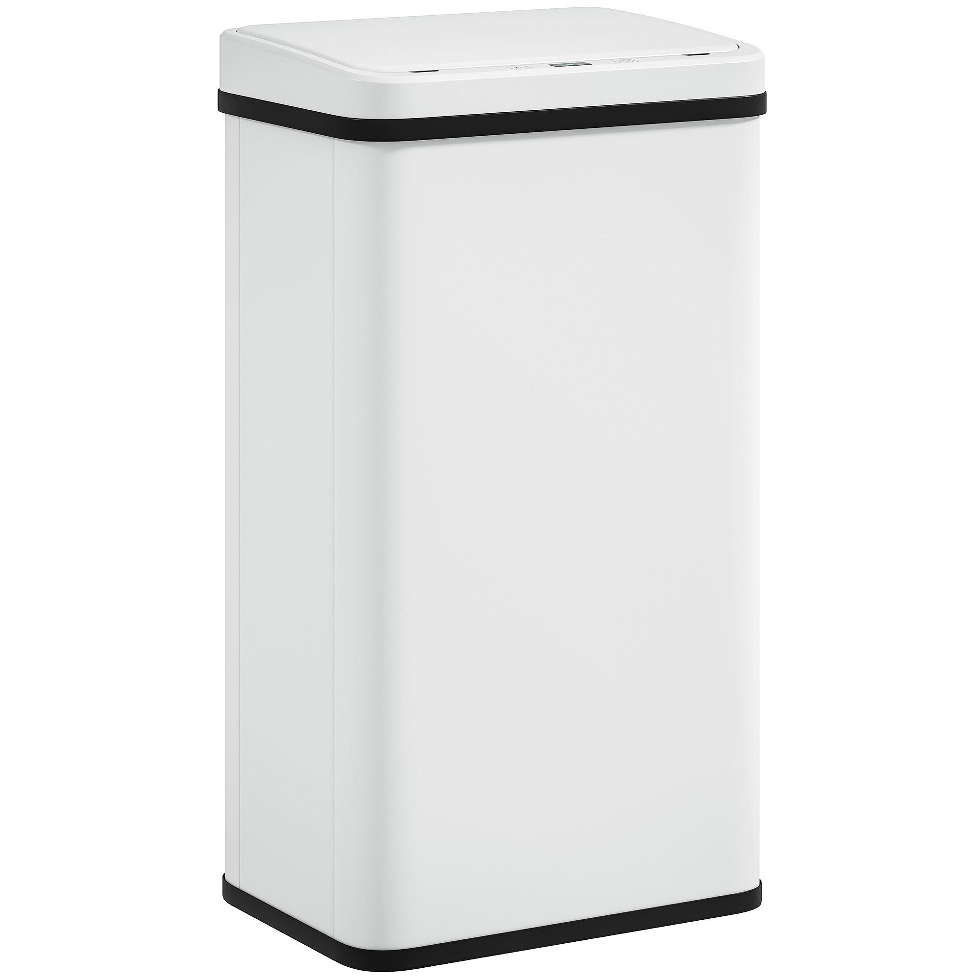 EASWICK 50L Stainless Steel Automatic Sensor Kitchen Bin with Soft Close Lid - White and Black - Life Essentials