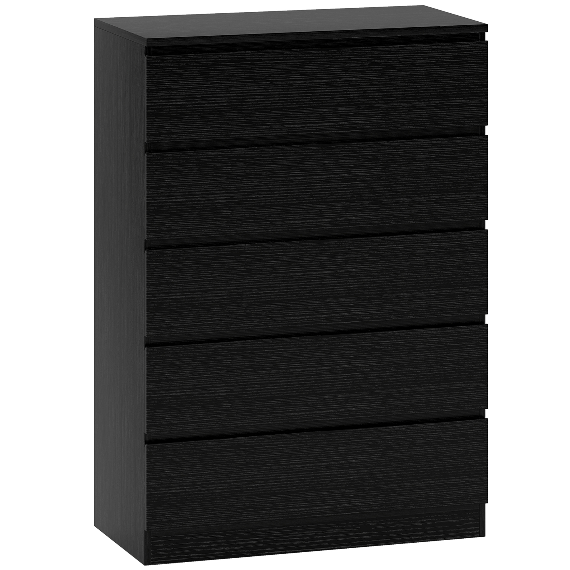 CLUNBURY Black Chest of Drawers - Medium-sized, 5 Drawers - Life Essentials