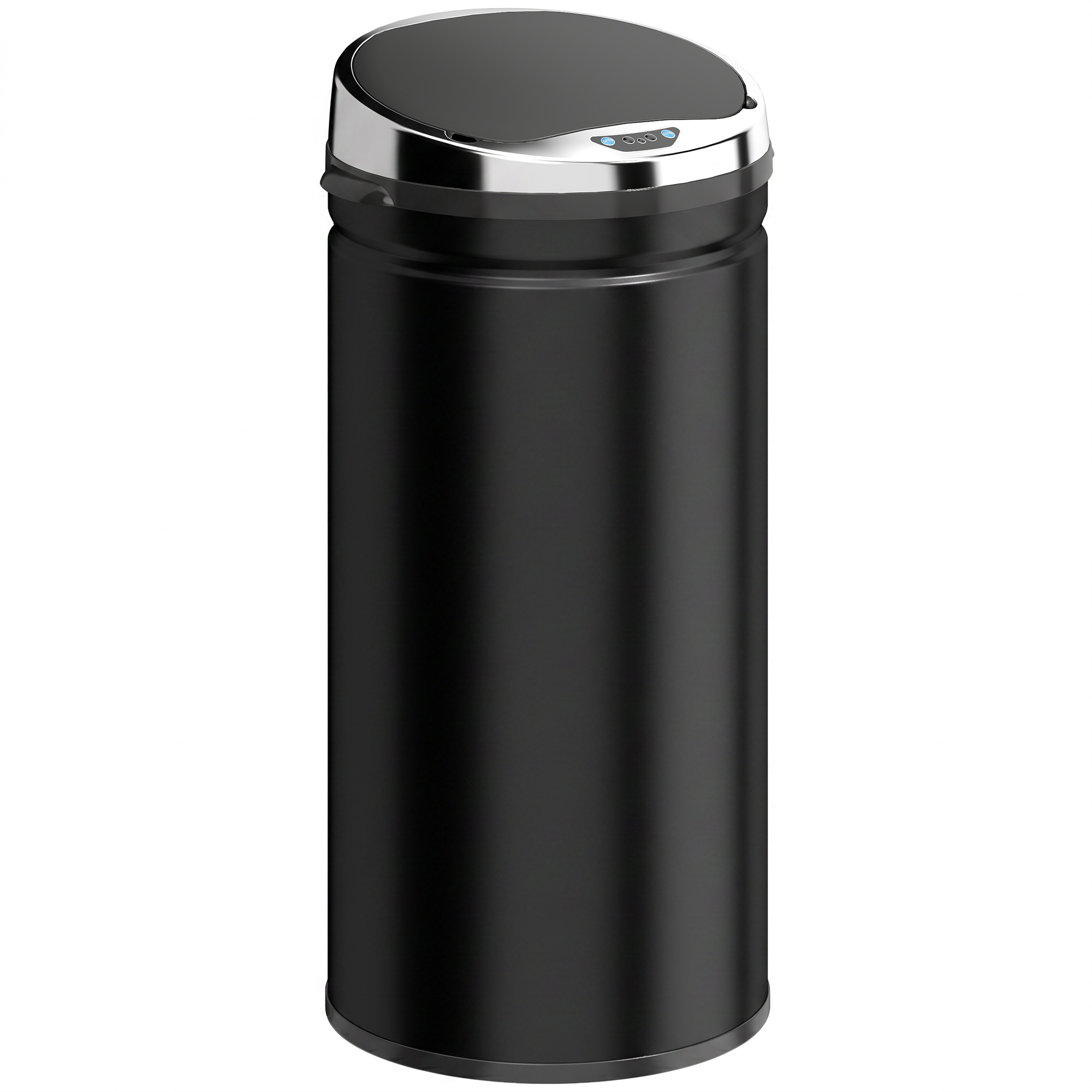 EASCROF 42L Stainless Steel Automatic Motion Sensor Rubbish Bin with Fingerprint Resistant Finish - Black and Silver Tone - Life Essentials