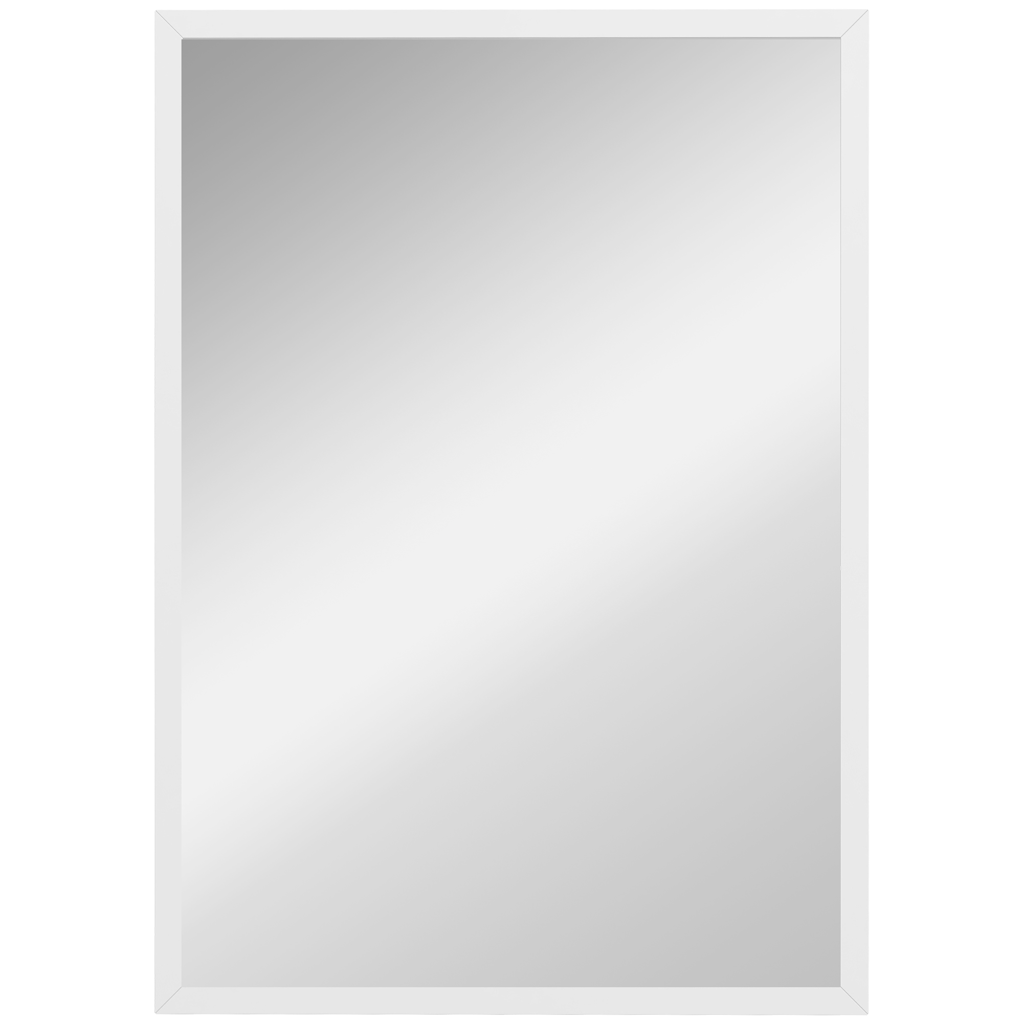 BROMONT 60 x 40 cm Wall Mounted Bathroom and Hallway Mirror - White - Life Essentials
