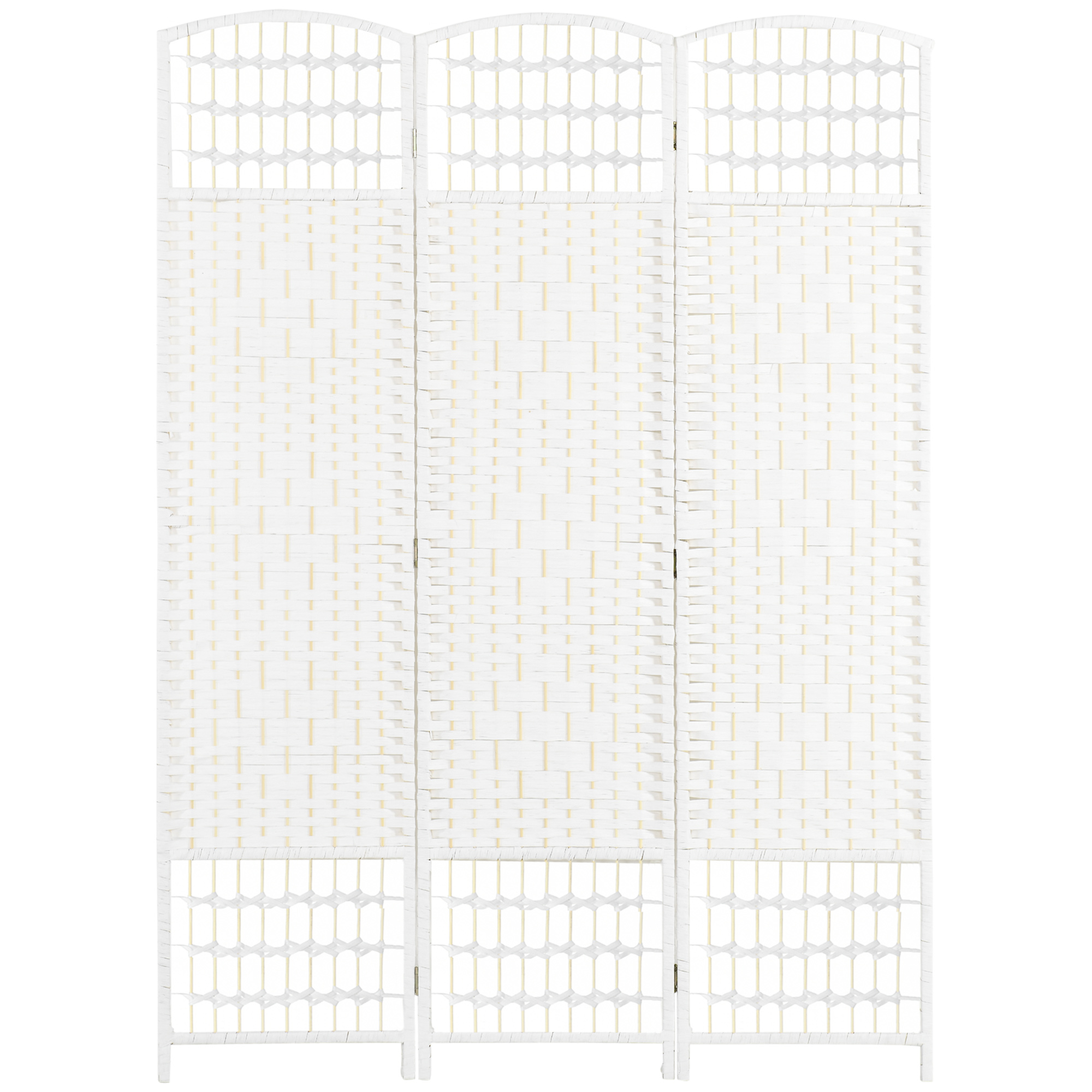 IVEGLEN 3 Panel Folding Room Divider and Privacy Screen for Living Room or Bedroom - White - Life Essentials