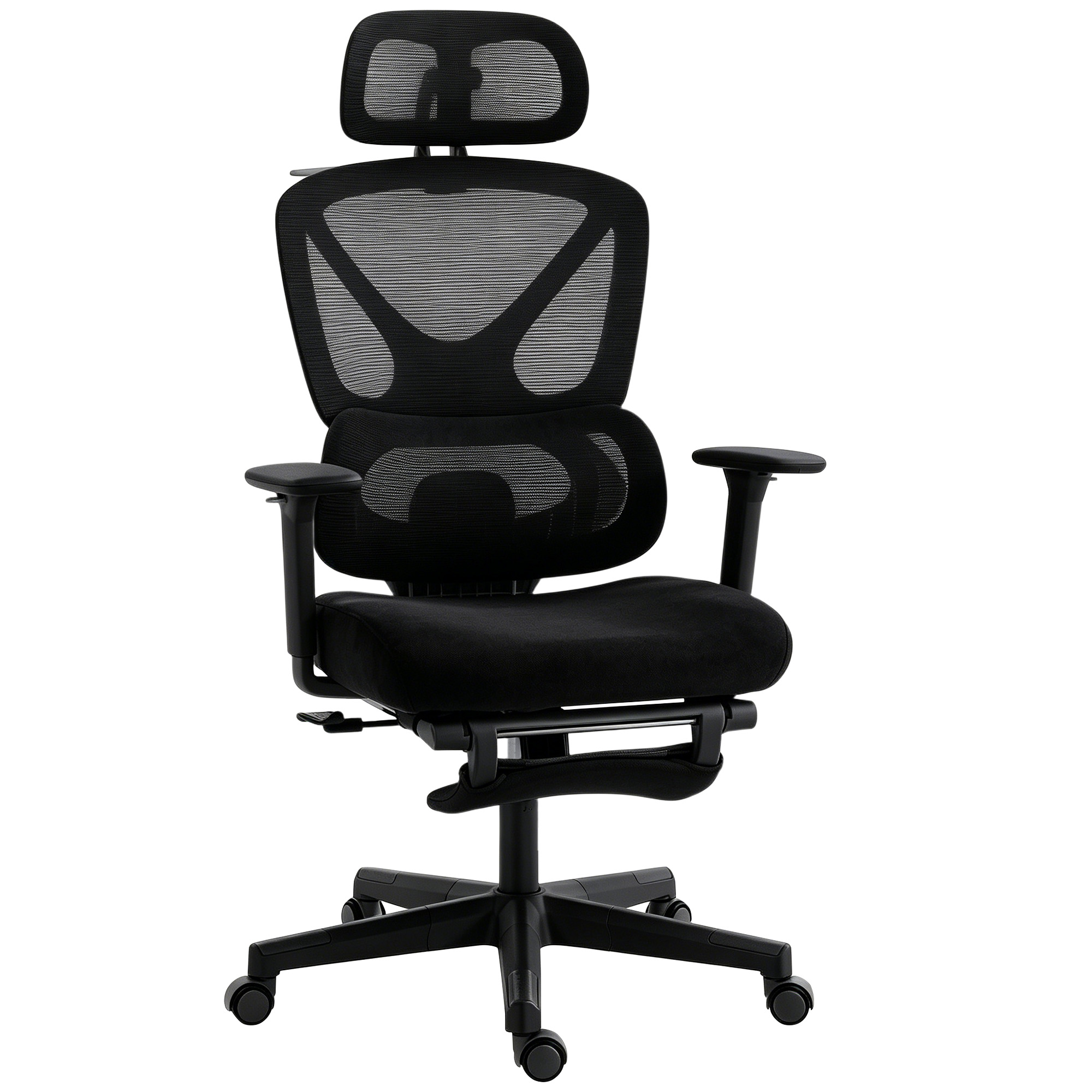 JARANT Ergonomic Mesh Office Chair with 3D Armrests and Rotating Headrest - Black - Life Essentials