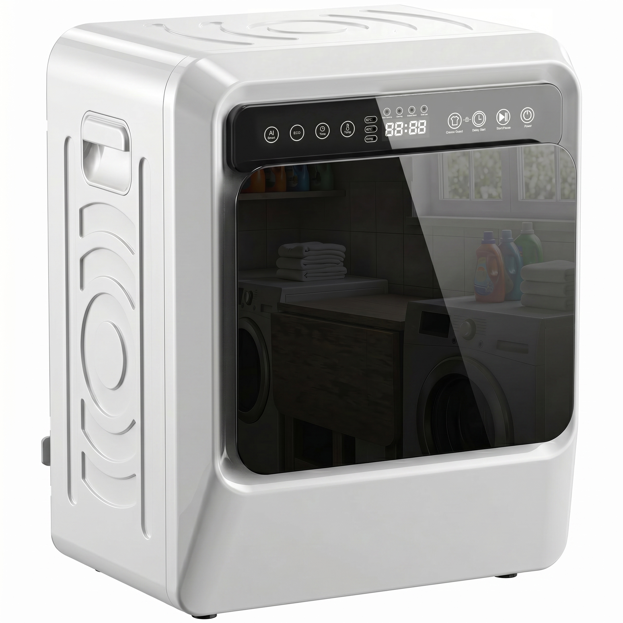 FULHAM 5 kg 1000W Freestanding Stackable Vented Tumble Dryer with Smart Drying - White and Black - Life Essentials