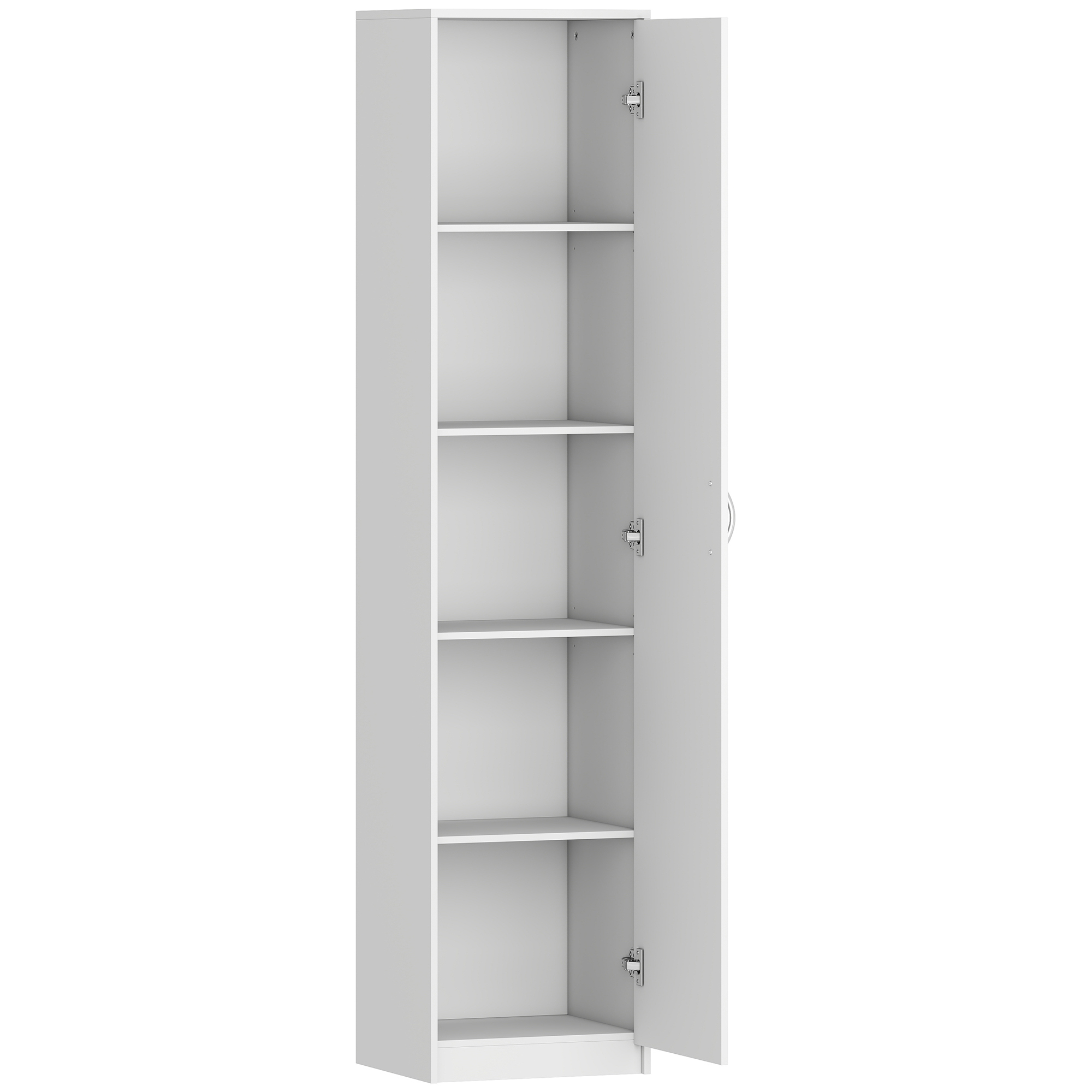 VENTNOR 180 cm Tall Freestanding 5 Tier Kitchen Pantry Cupboard with Adjustable Shelf - White - Life Essentials