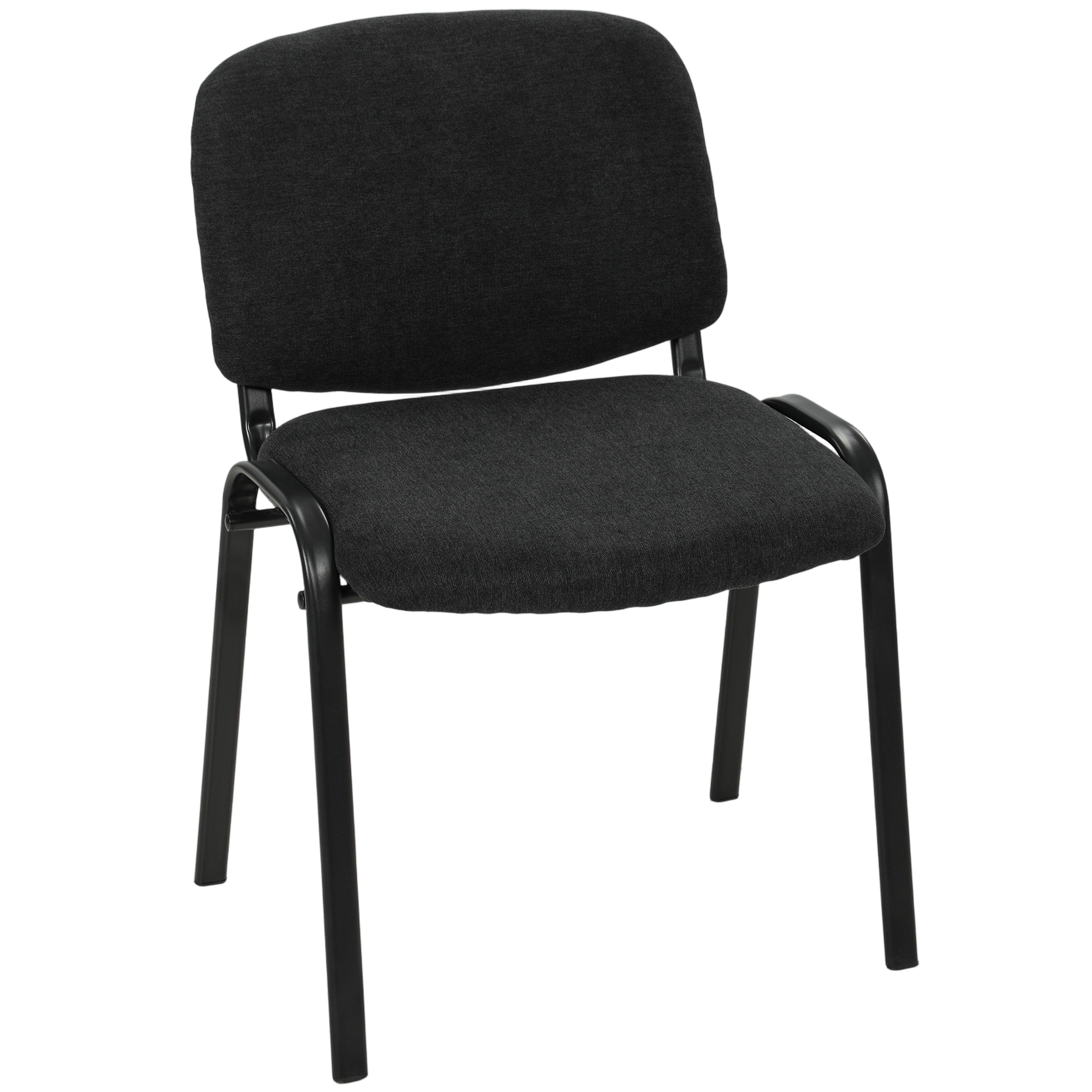 TUNBRIDGE Stackable Ergonomic Meeting Chair with Padded Seat and Curved Backrest - Black - Life Essentials