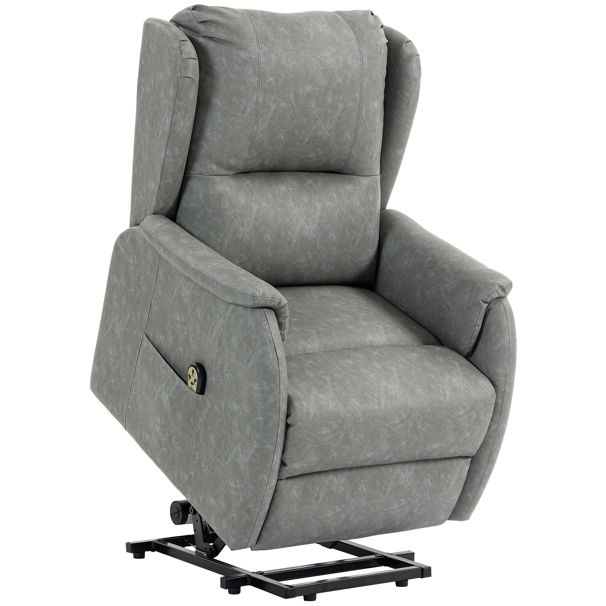 HOOKWOOD Dual Motor Power Lift Recliner Chair with Remote Control - Grey and Black - Life Essentials