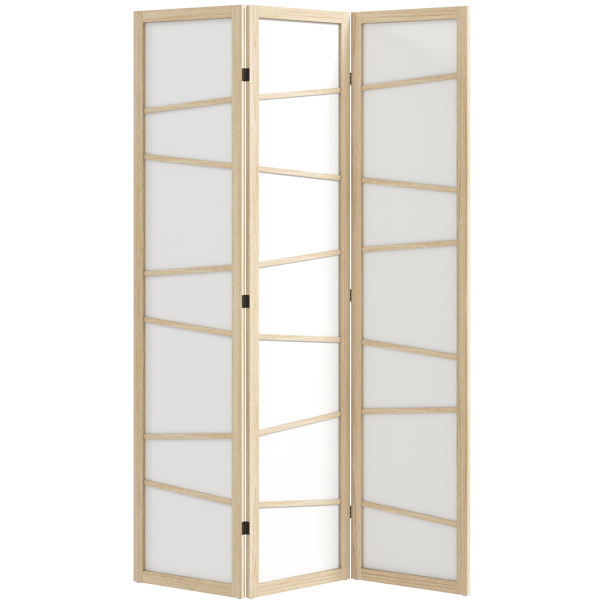 EASINGTON 3 Panel Wooden Folding Room Divider and Privacy Screen for Bedroom - Natural Wood Finish - Life Essentials