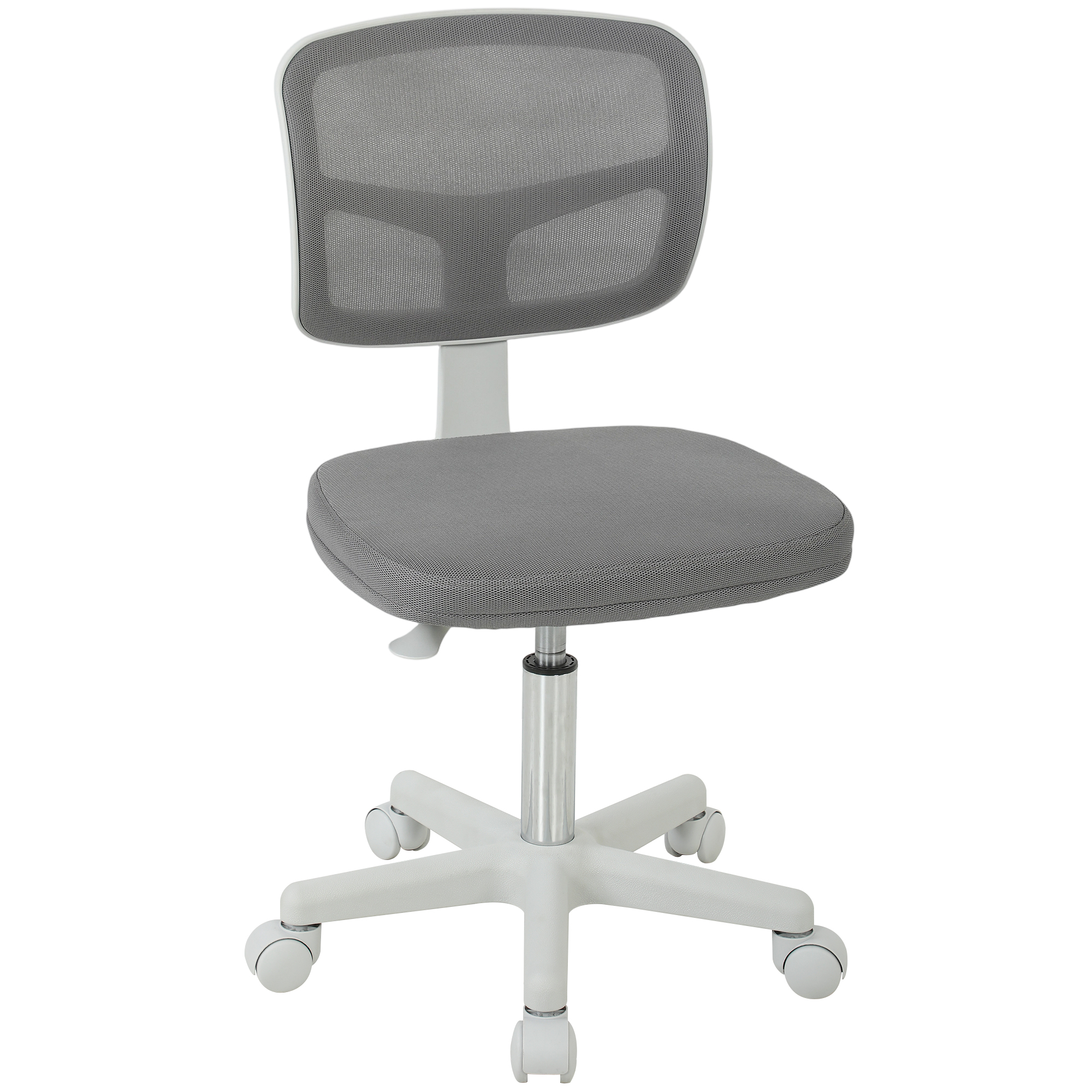 KNARESBOROUGH Small Armless Ergonomic Mesh Office Chair with Curved Back and Swivel Base - Dark Grey - Life Essentials
