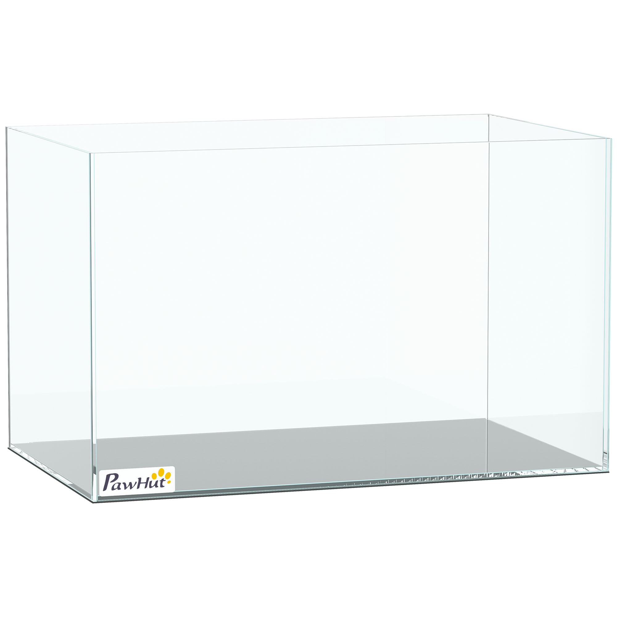 SEDBERGH 24L Bare Glass Fish Tank with Protective Base Mat for Fish and Shrimps - Transparent and Black - Life Essentials