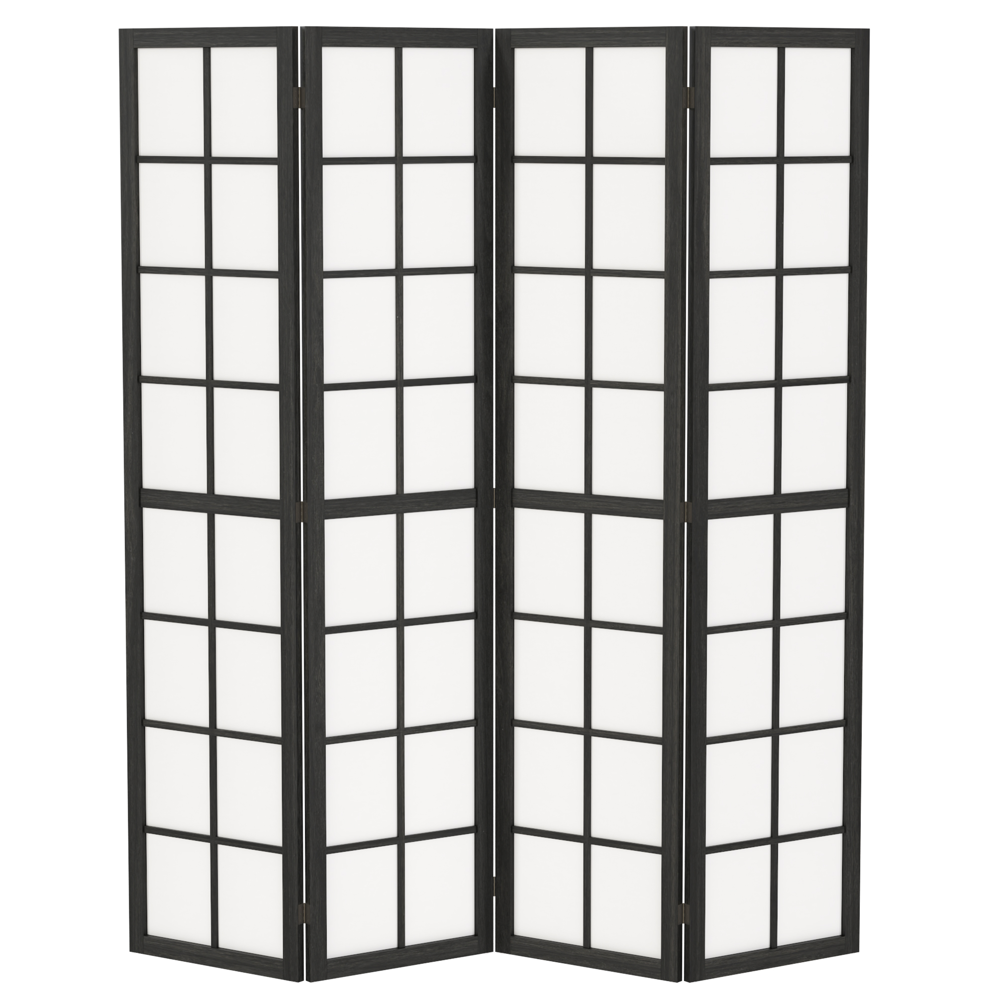 EATON 4 Panel Freestanding Folding Room Divider and Indoor Privacy Screen - Black and White - Life Essentials