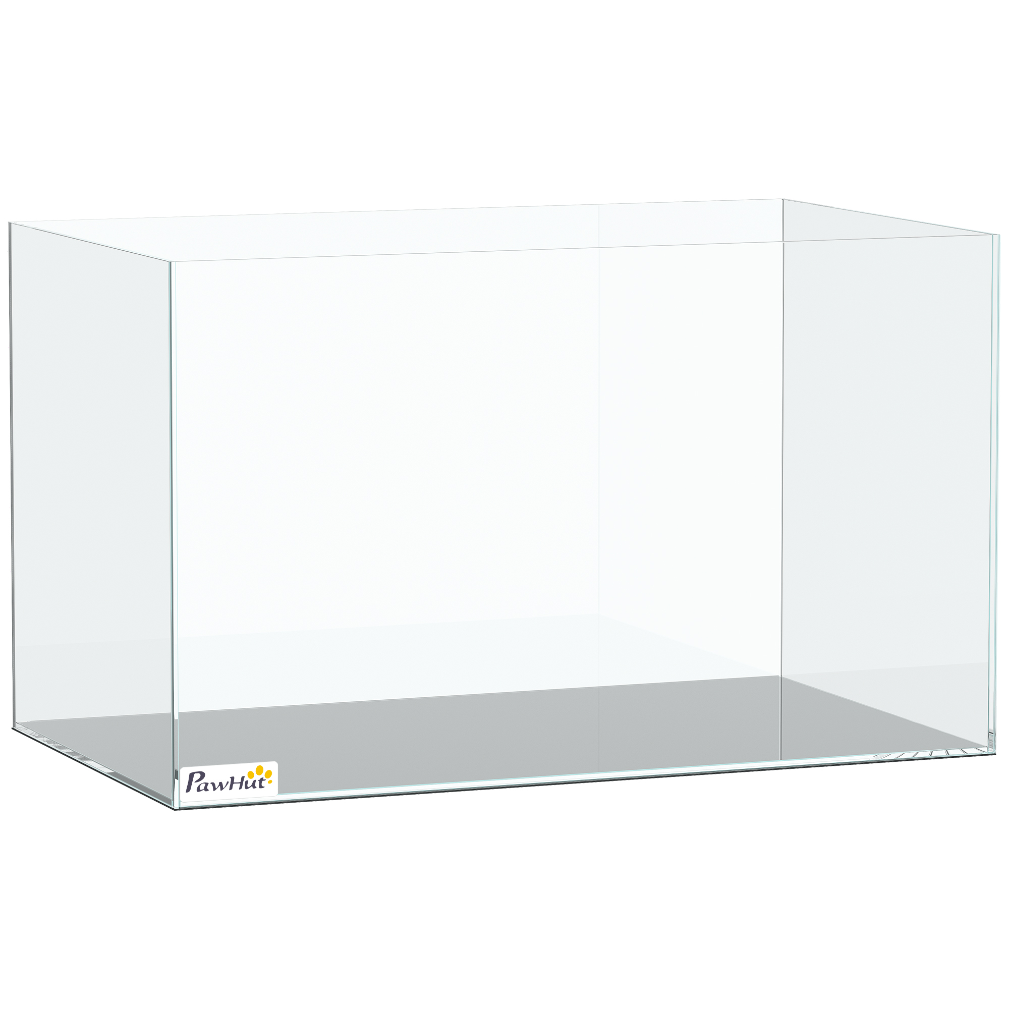 SEDBERGH 43L Bare Glass Fish Tank with Protective Base Mat for Fish and Shrimps - Transparent and Black - Life Essentials