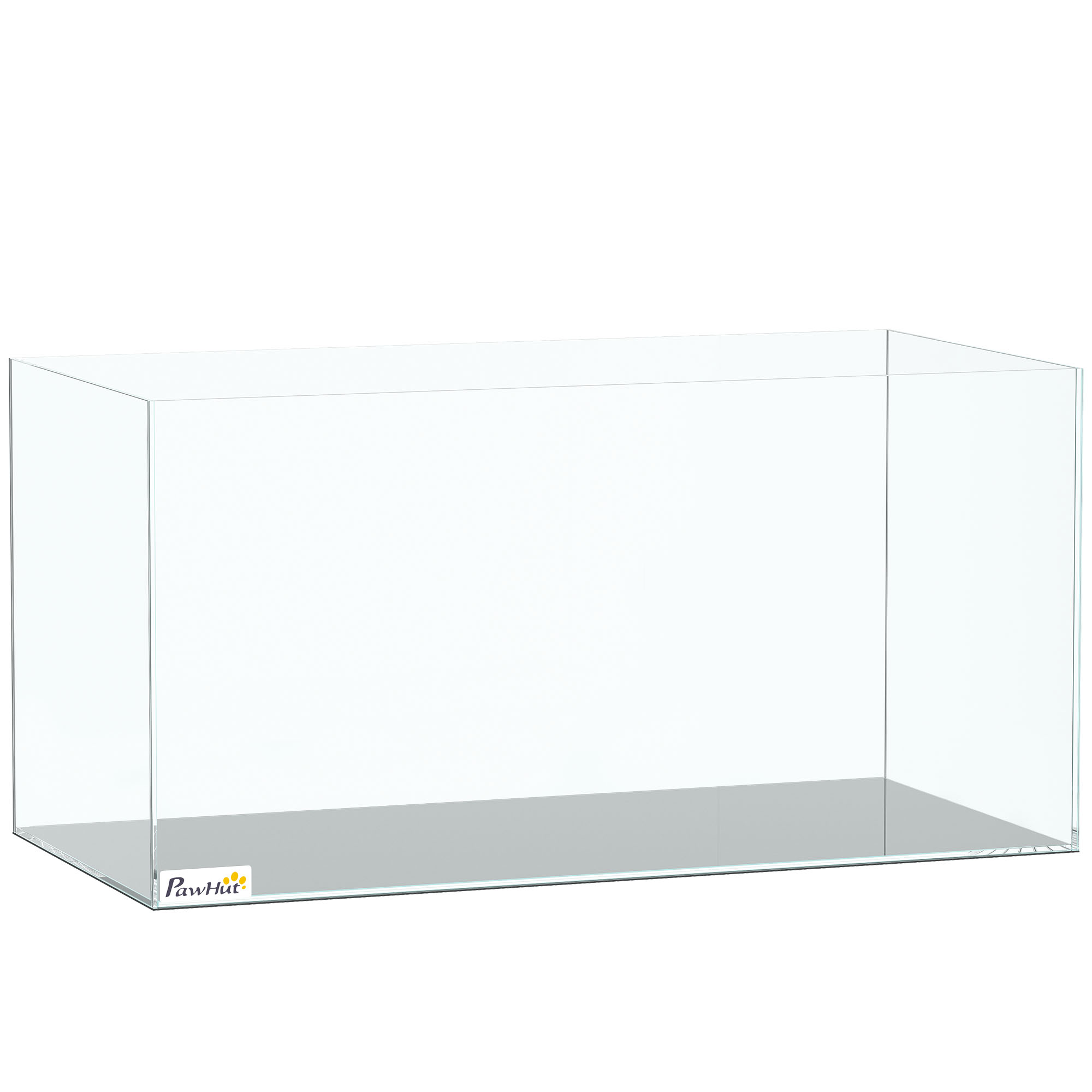 SEDBERGH 51L Bare Glass Fish Tank with Protective Base Mat for Fish and Shrimps - Transparent and Black - Life Essentials
