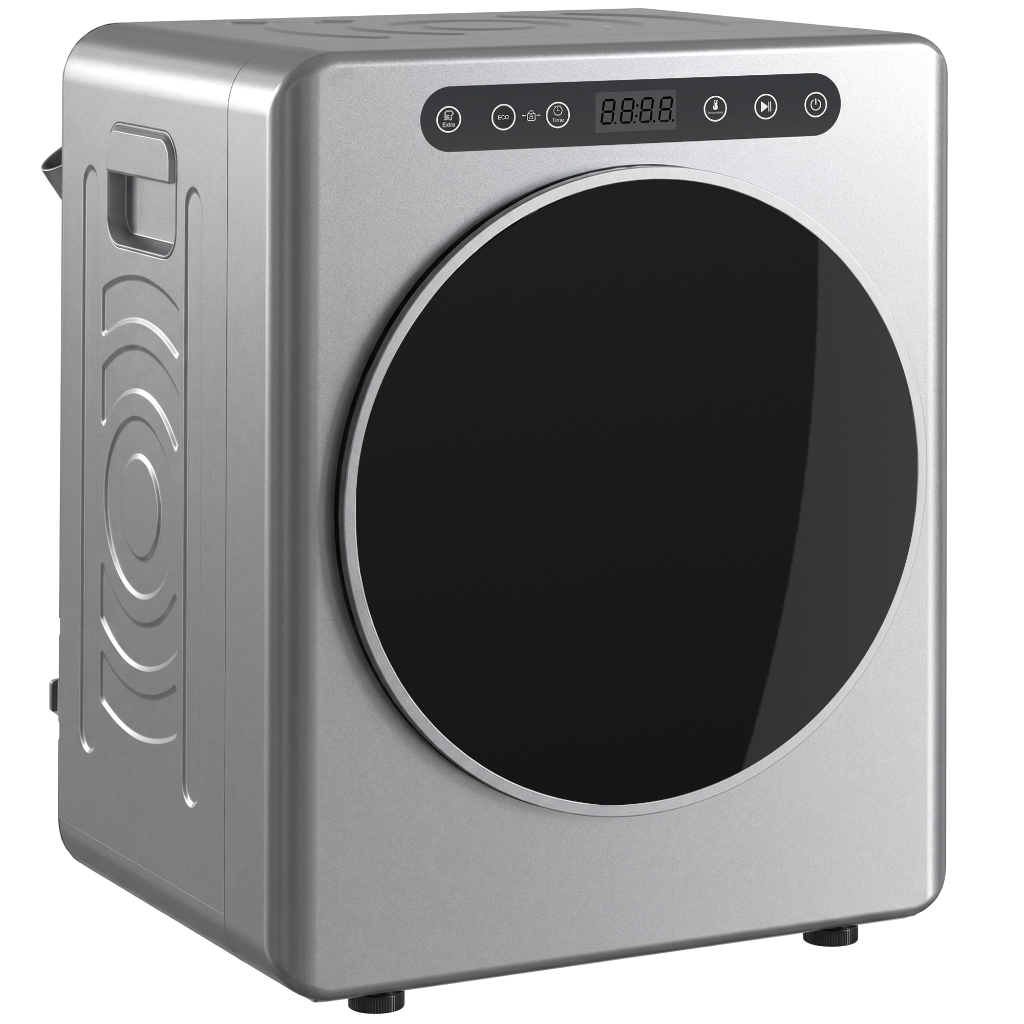 QUAMOOR 5 kg Compact Tumble Dryer with Adjustable Temperature from 40 to 60 Degrees Celsius - Silver Tone - Life Essentials