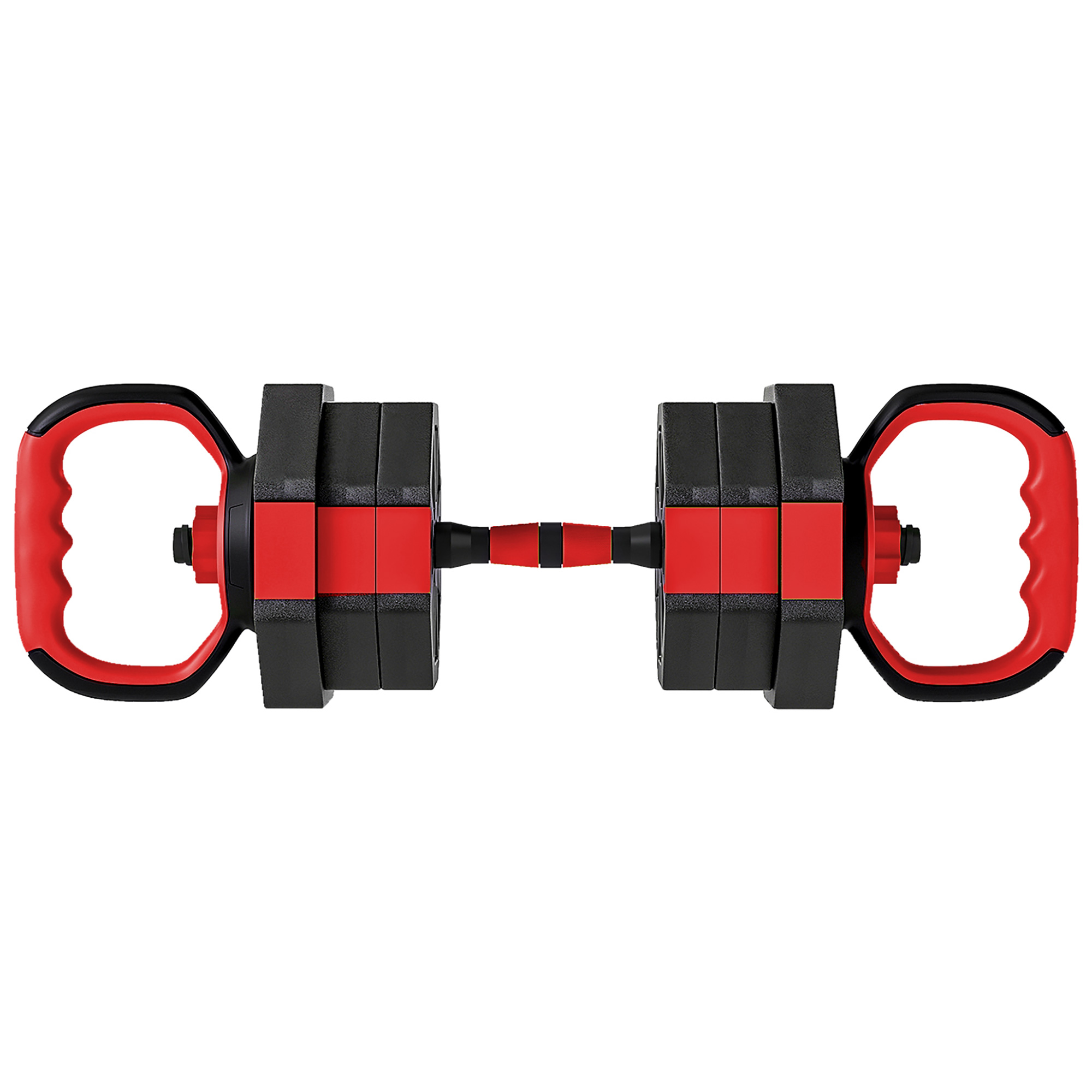 ARVETHLYN 6 in 1 20 kg Adjustable Dumbbell, Kettlebell and Barbell Weight Set for Home Training - Red - Life Essentials