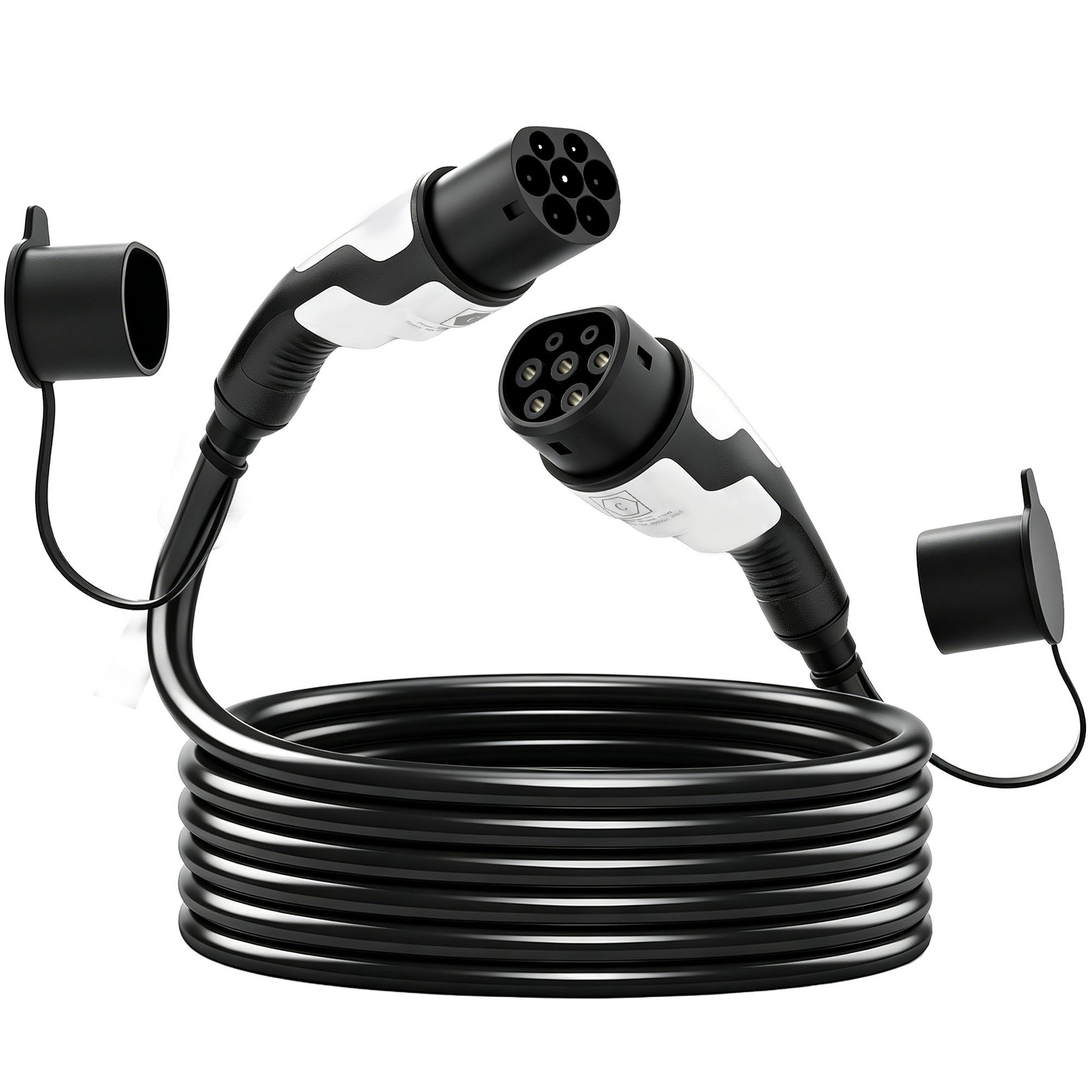 UCKFIELD 22kW Type 2 EV Charging Cable, 10 m, 32A, Mode 3 and 3 Phase for Electric Cars - Black and White - Life Essentials