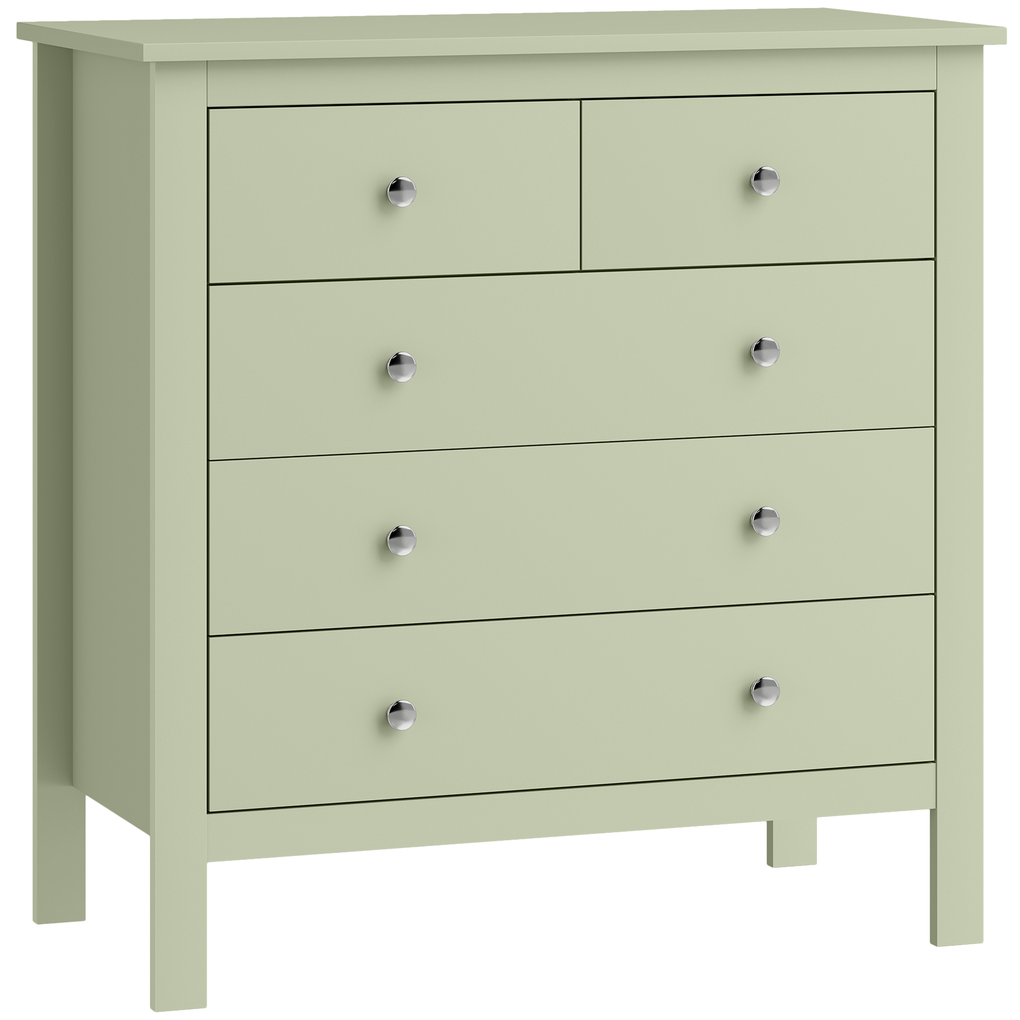 OAKHALL Green Chest of Drawers - Medium-sized, 5 Drawers - Life Essentials