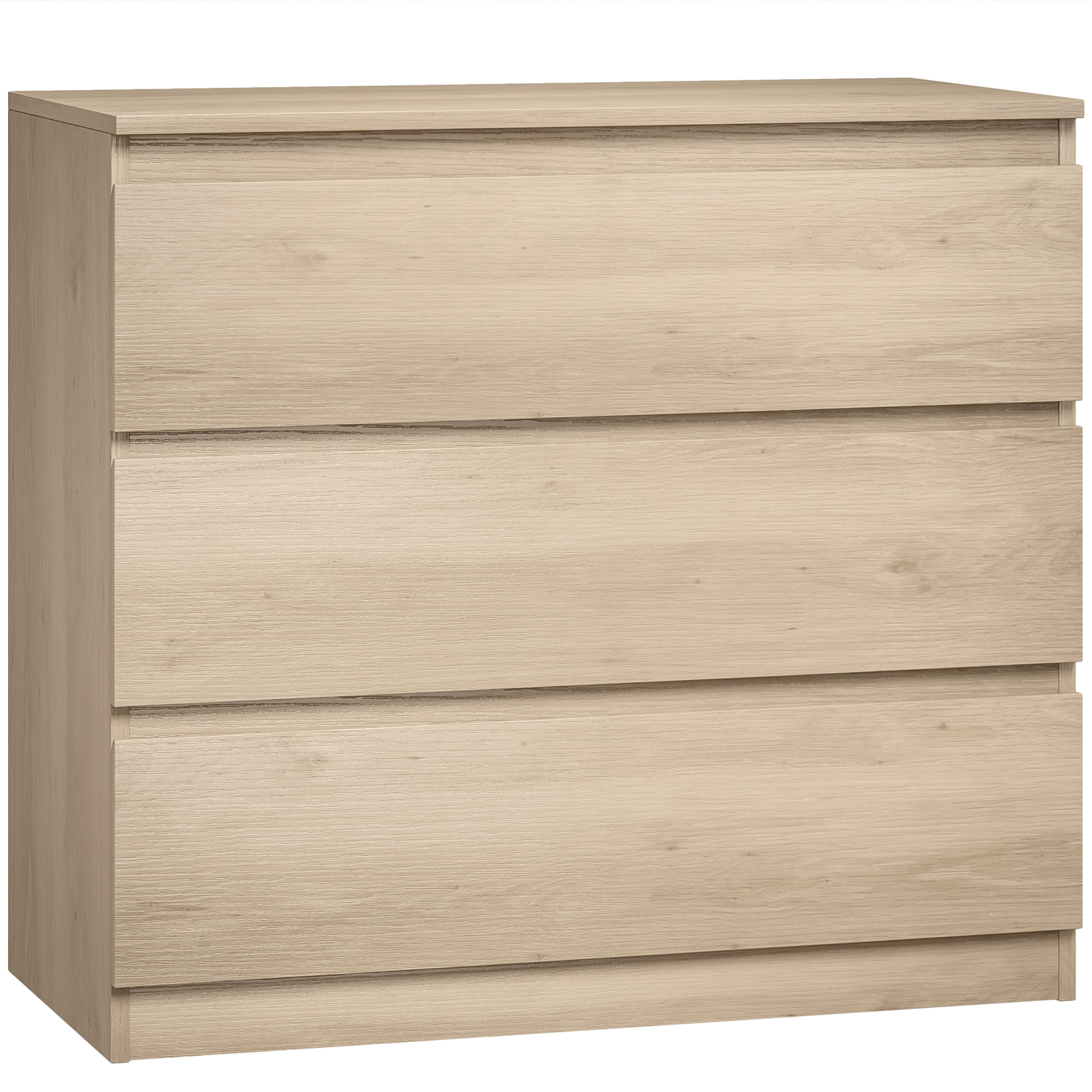 ROWAN Light Oak Finish Chest of Drawers - Medium-sized, 3 Drawers - Life Essentials