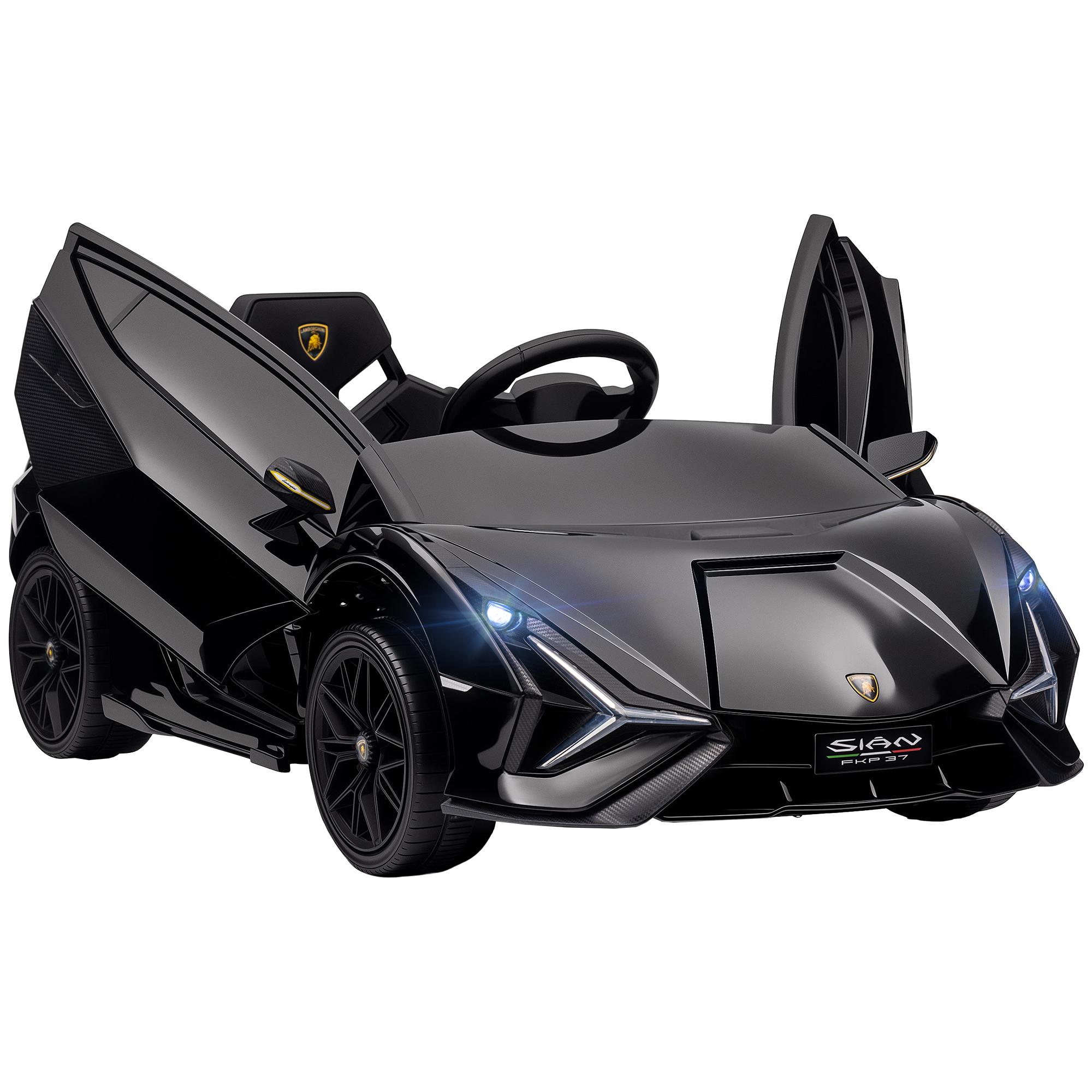 ASKRIGG Lamborghini Sian Licensed 12V Kids Electric Ride On Car with Remote and Dual Motors - Black - Life Essentials