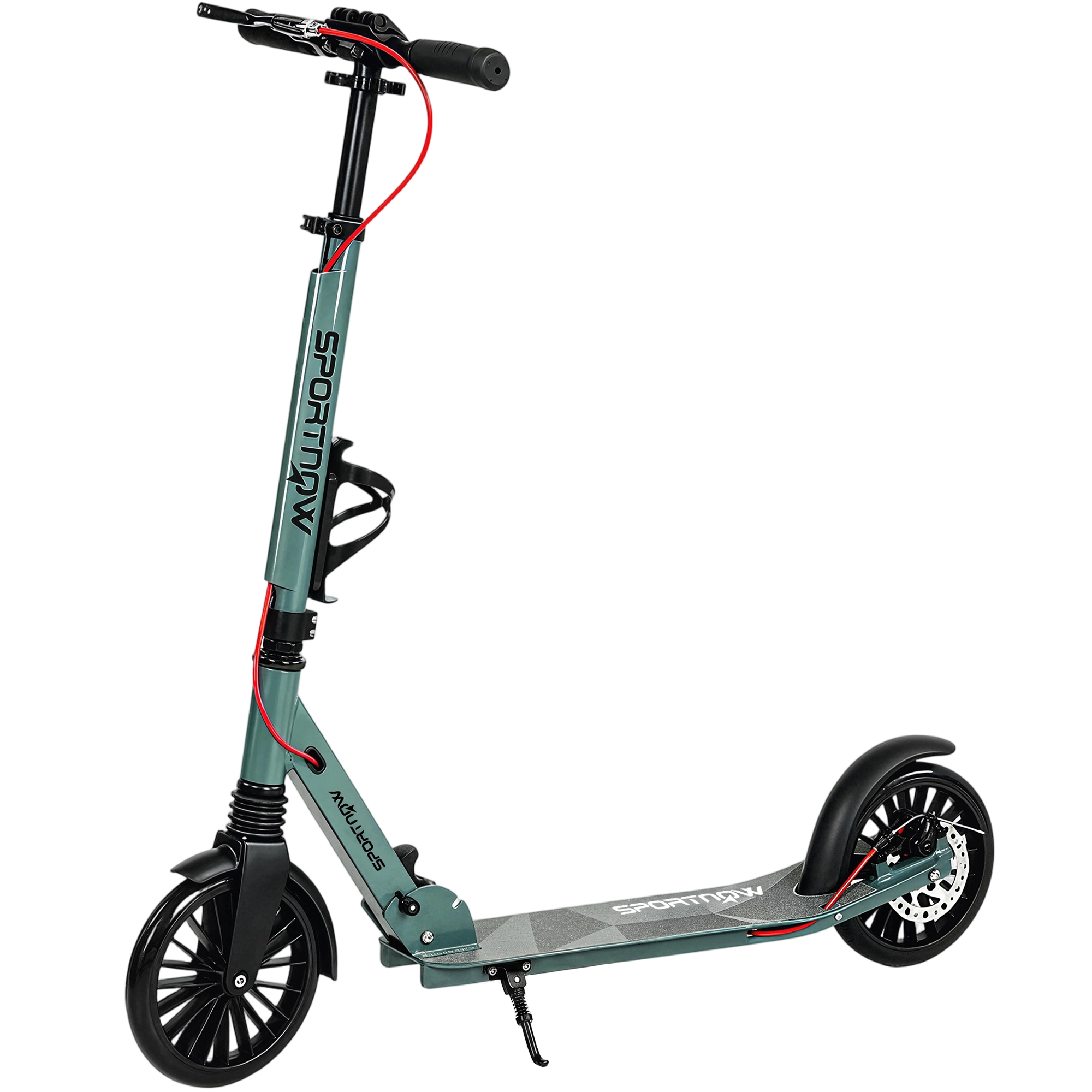 DOWNHAM Foldable Adult Kick Scooter with 200 mm Wheels and Height Adjustable Handlebar - Silver Tone - Life Essentials