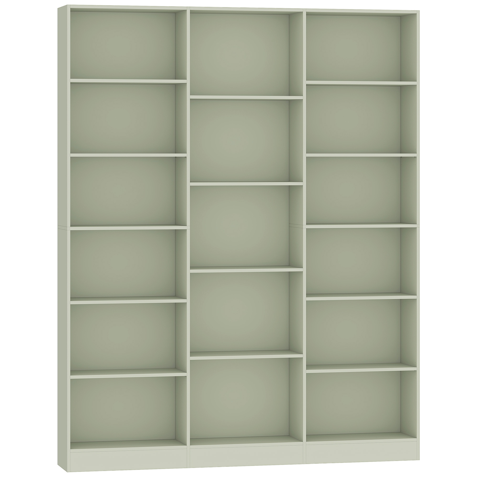 CLEOBURY 6 Tier Open Storage Bookcase with Anti Tip Hardware - Light Green - Life Essentials