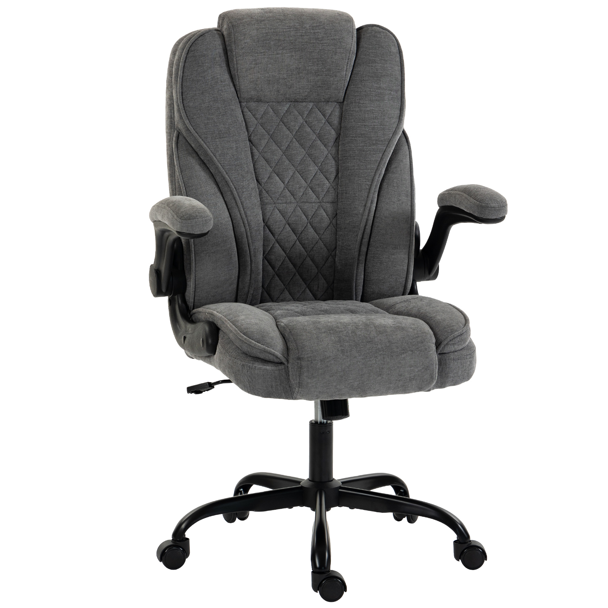 BARLESTONE Ergonomic Office Chair with Flip Up Armrests, Pocket Springs and Adjustable Height - Grey - Life Essentials