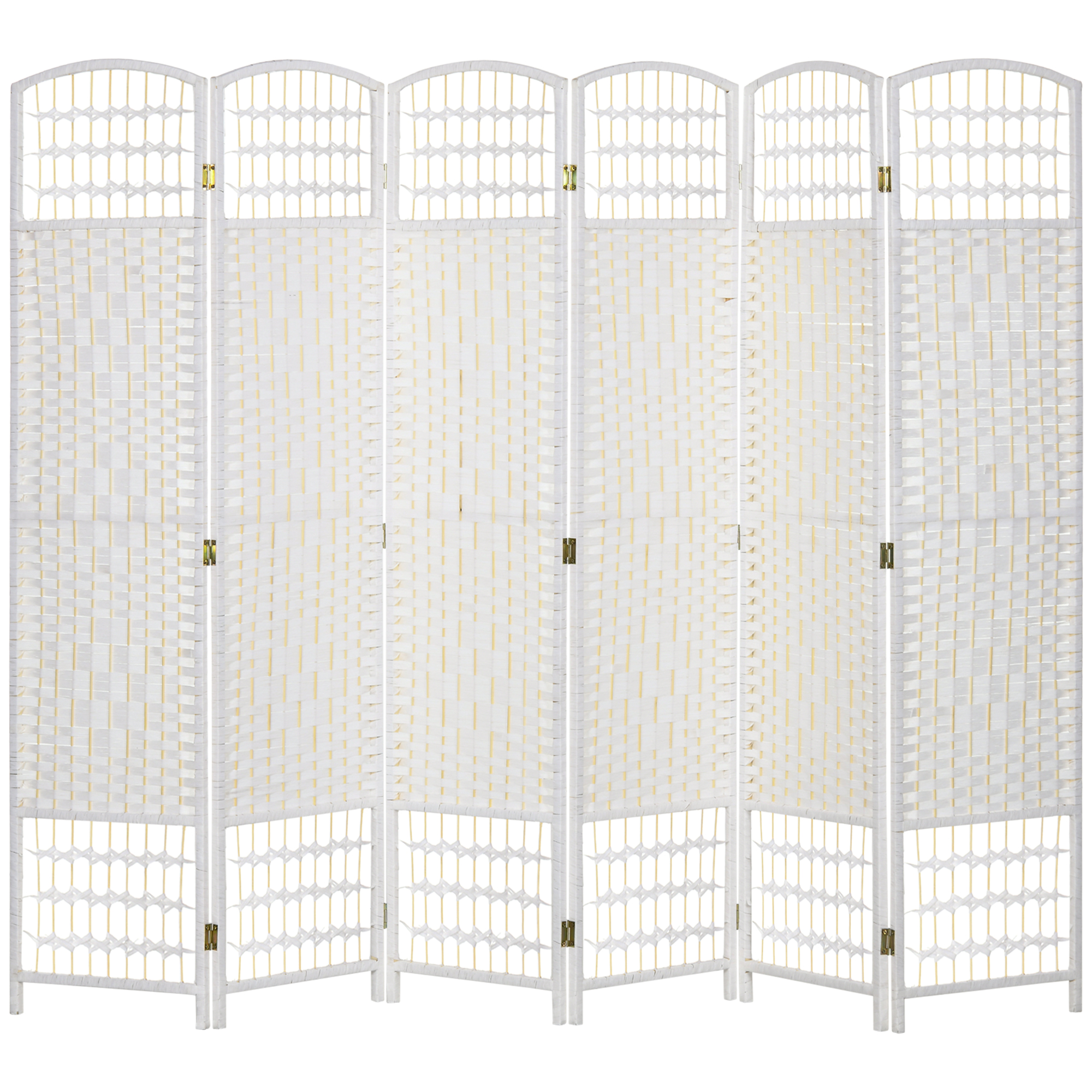 IVEGLEN 6 Panel Folding Room Divider and Privacy Screen for Living Room or Bedroom - White - Life Essentials