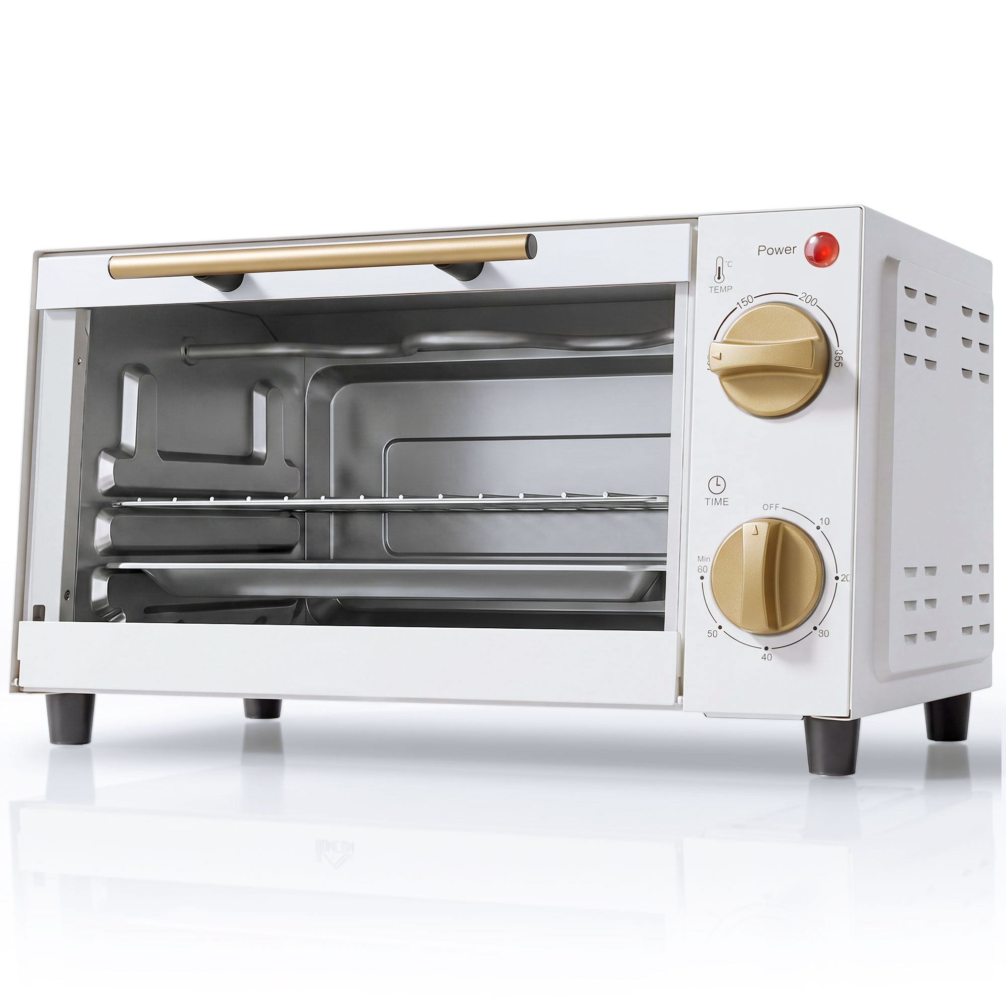 BLAYDON 9L 750W Mini Countertop Oven and Grill with Adjustable Temperature and Timer - White - Life Essentials