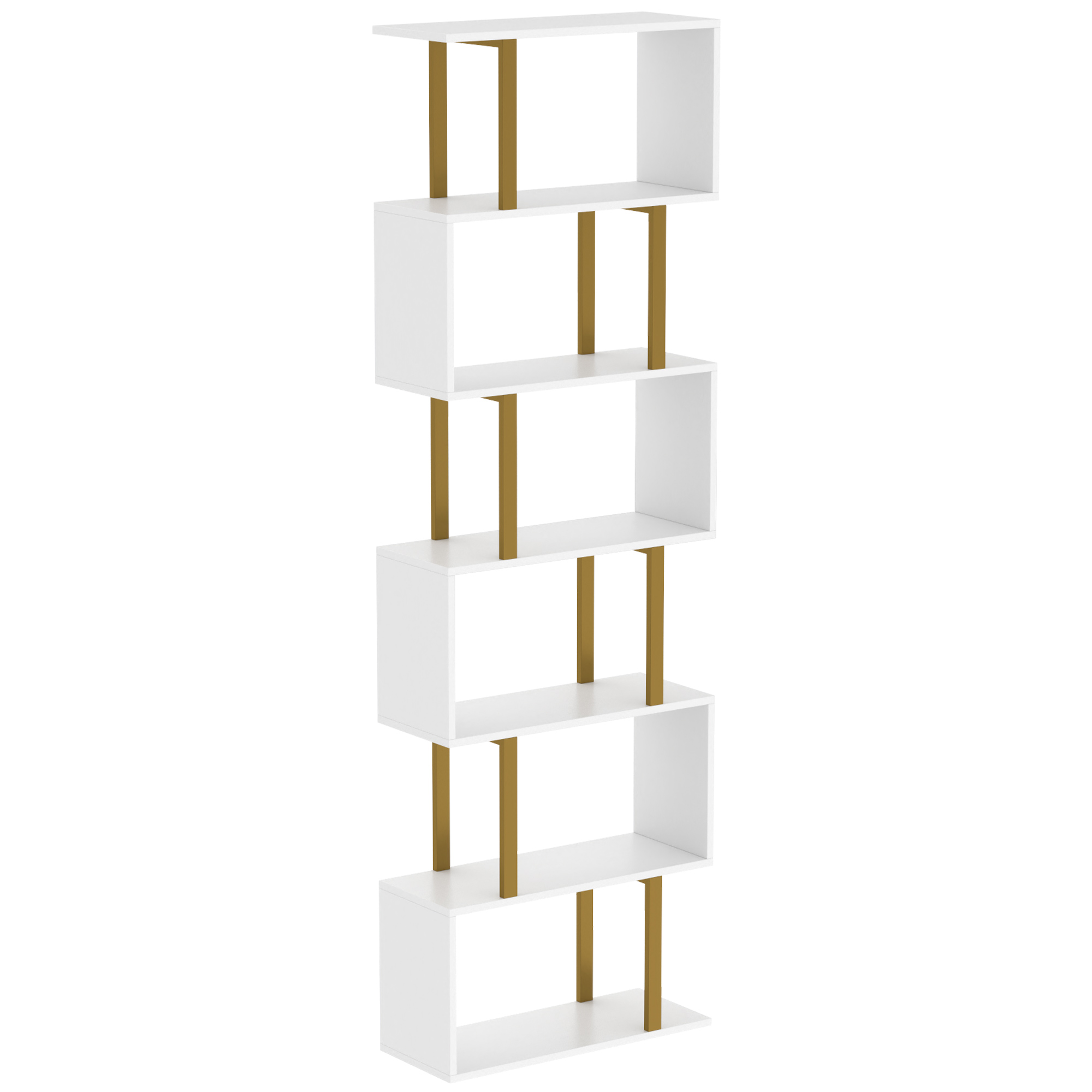 ASPENSIDE Industrial-Style Freestanding Bookshelf - White