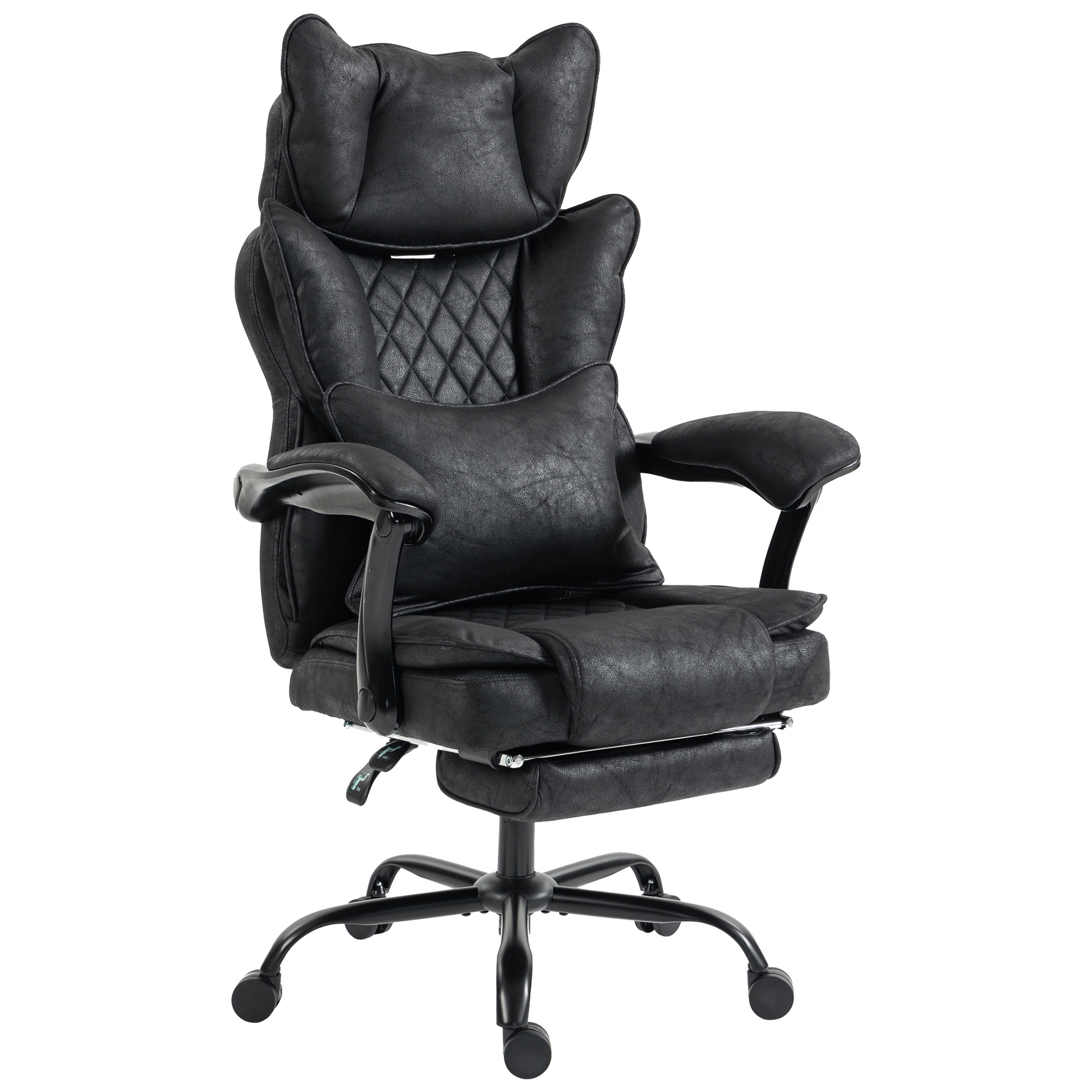 COMETWELL Executive Leathaire Office Chair, 180kg Capacity, Reclining - Black