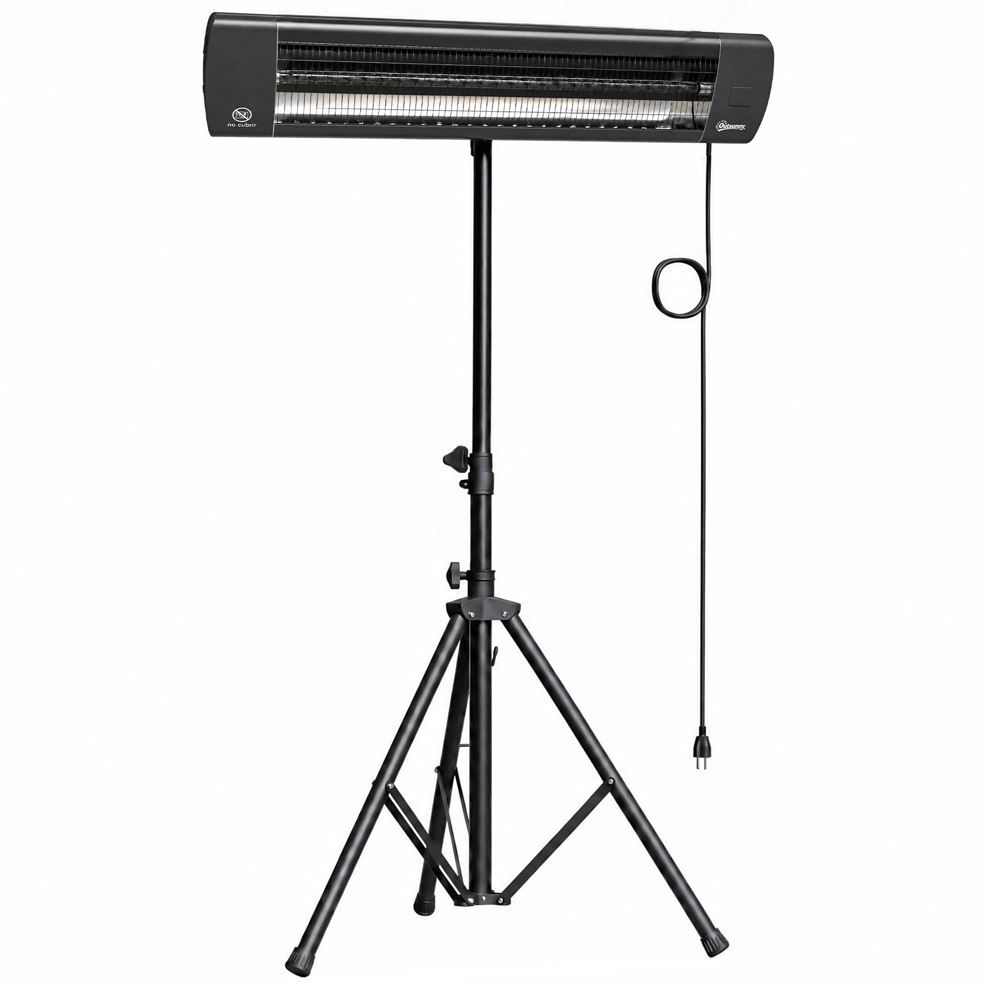 BLOOMTON 2500W Infrared Patio Heater with Tripod and Timer - Black
