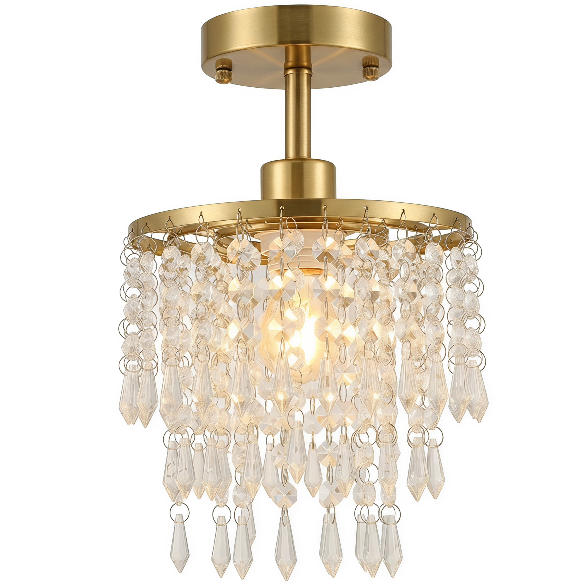 BRIARGATE Crystal Ceiling Light with 57 Strands - Gold Tone