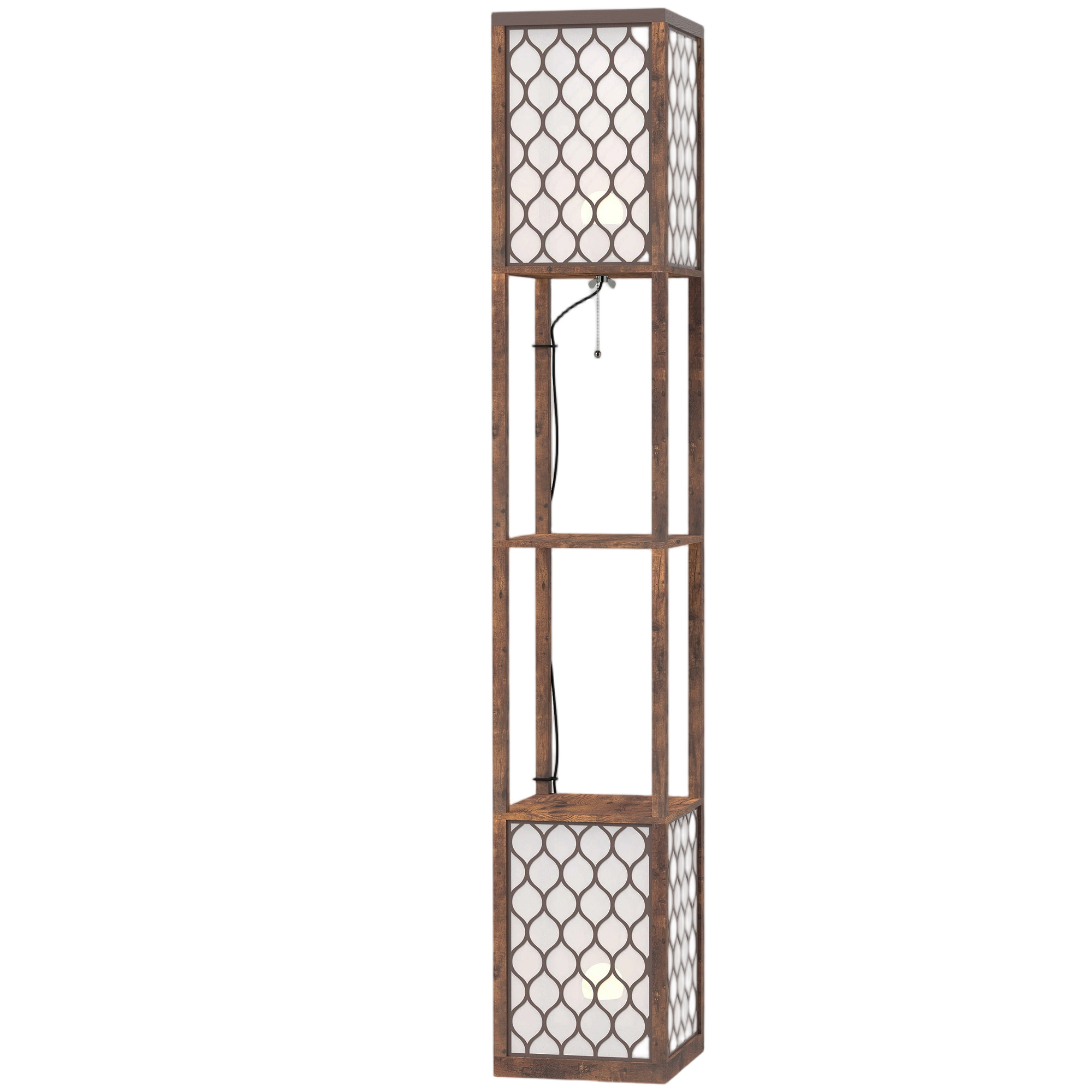 AURAMOOR Duo Light Floor Shelves - Rustic Brown