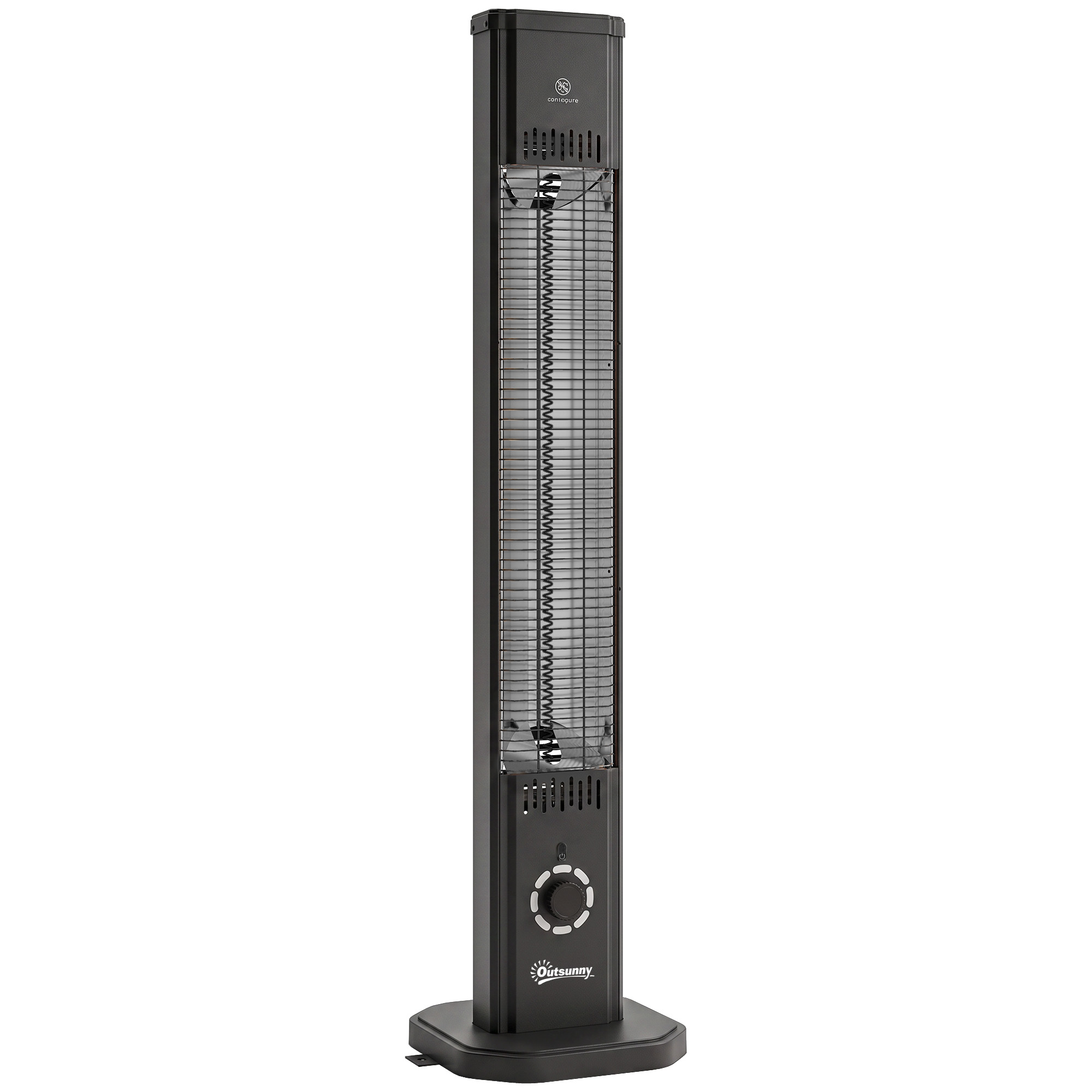 BRIAR 2000W Infrared Patio Heater with Cover, Freestanding or Wall-Mounted - Black