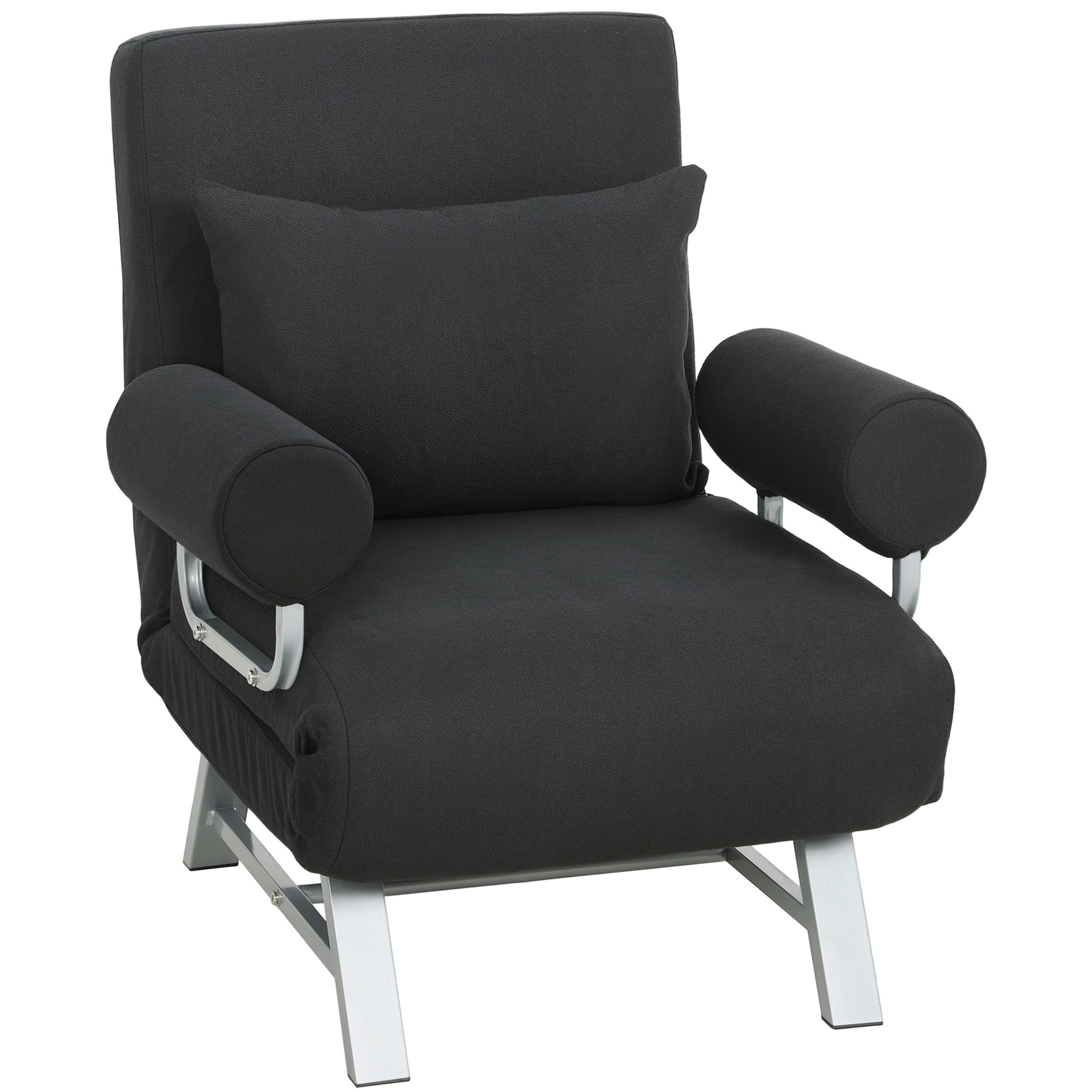 BEACONWOOD 3-in-1 Folding Single Sofa Bed with Adjustable Backrest - Black