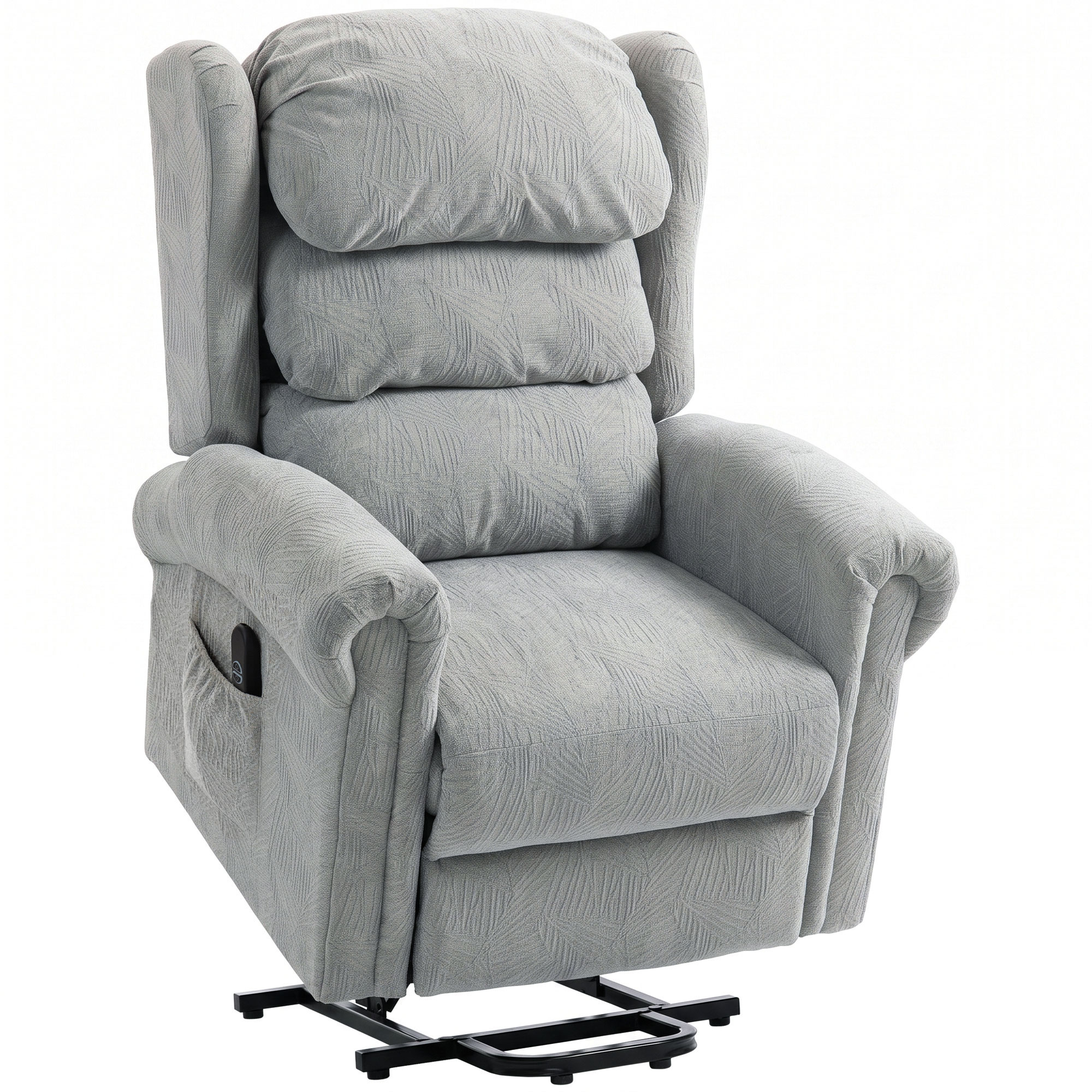 COLMARON Velvet-Feel Electric Riser Recliner Chair - Grey